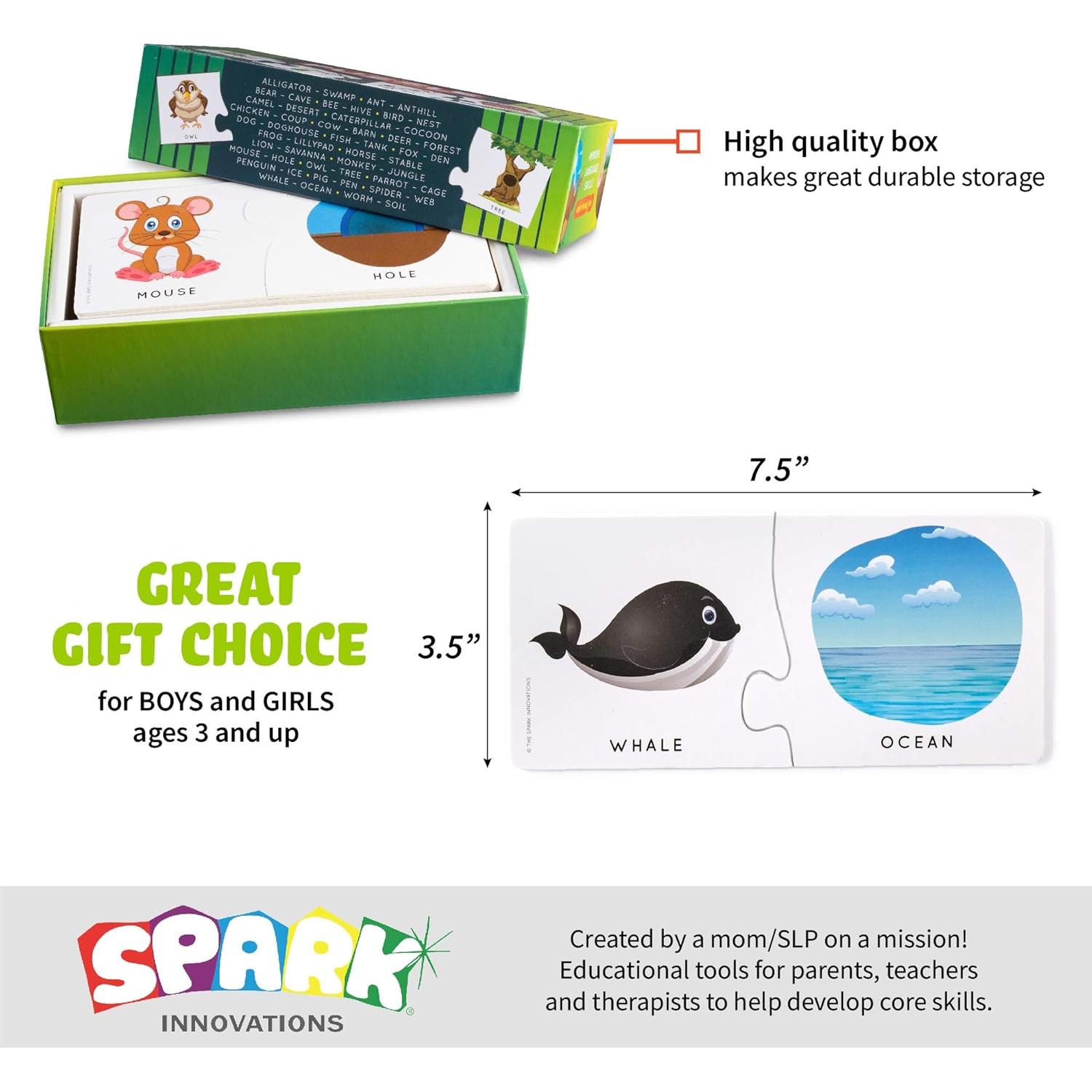 Rompecabezas de Animales Spark Innovations - Juegos Educativos 2 Piezas