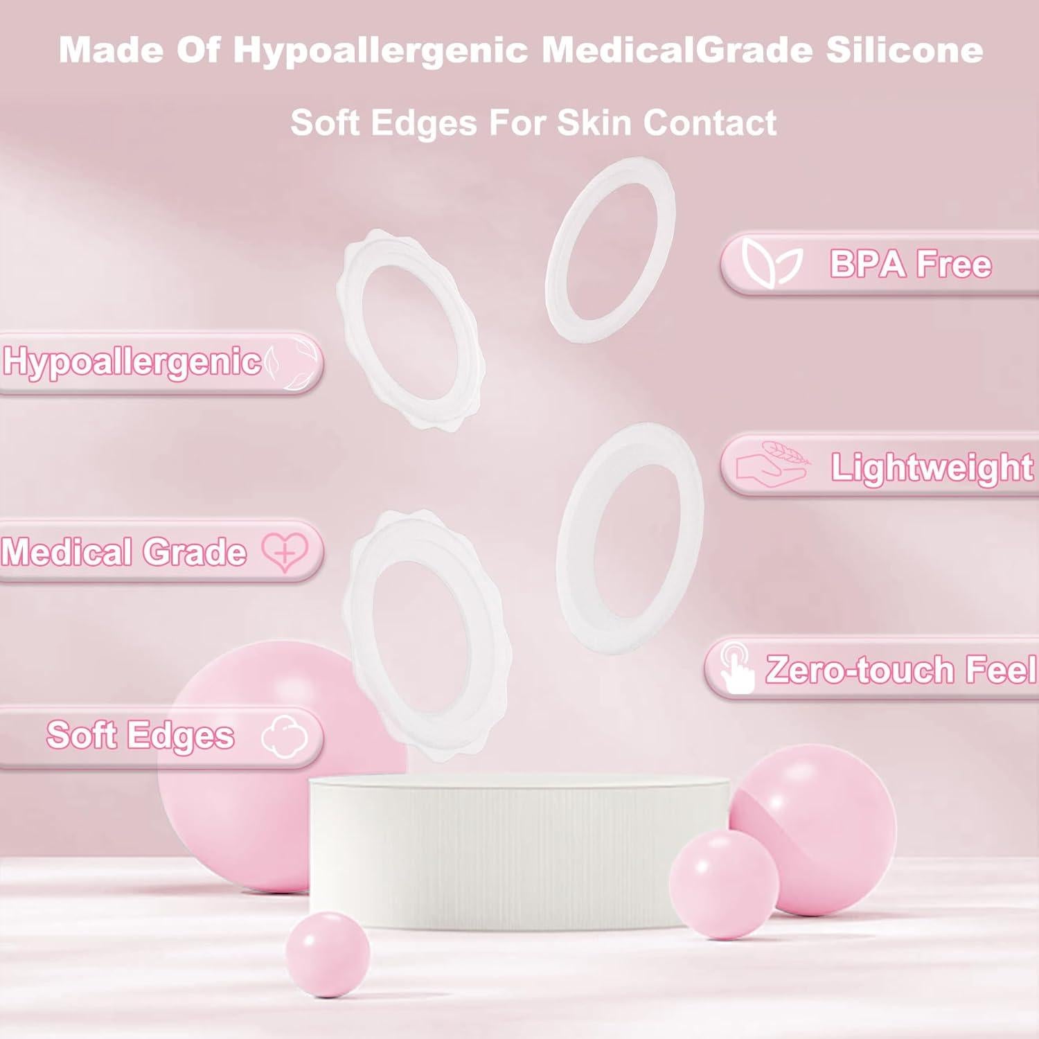 Anillos de Silicona Médica Barely-There para Lactancia Silverette 2pcs
