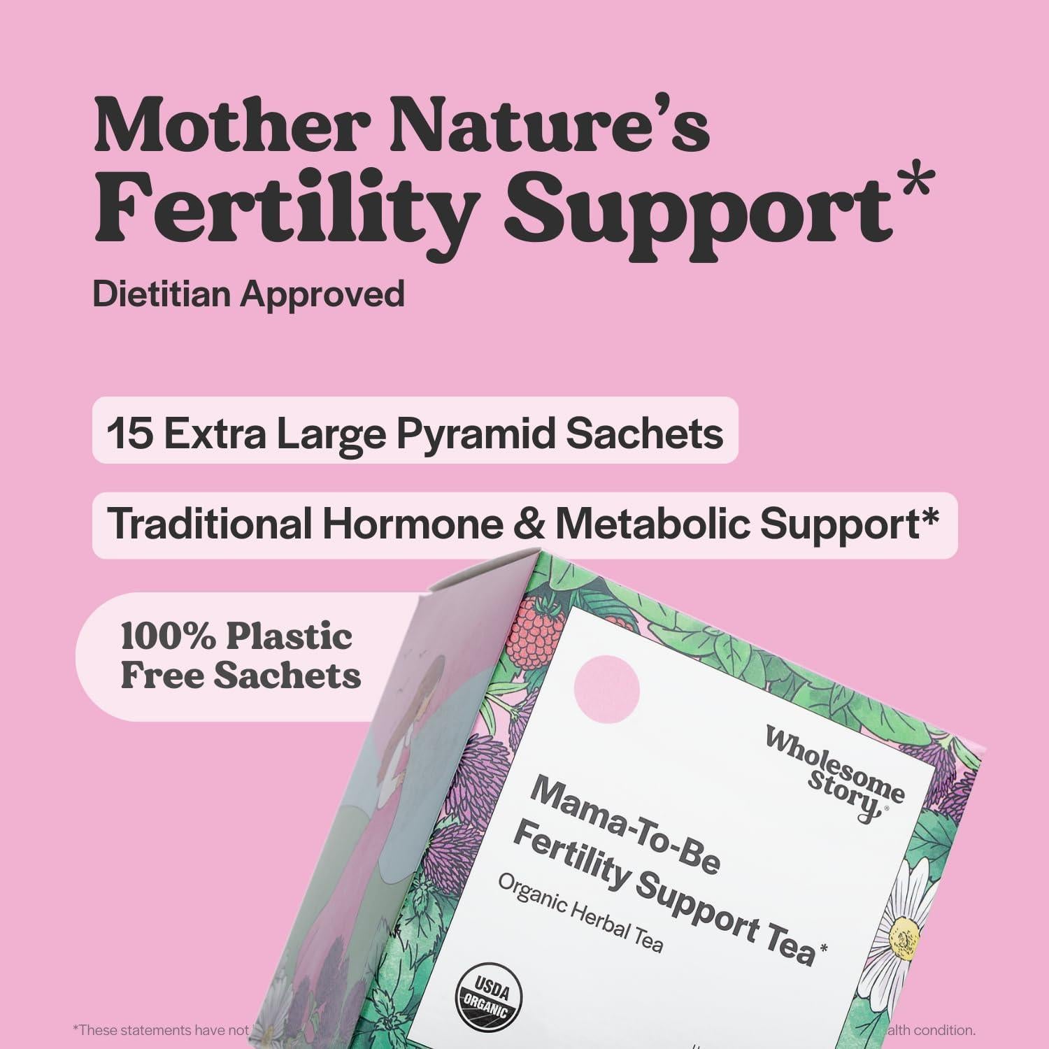 Té Orgánico de Fertilidad Wholesome Story - 15 Bolsitas Biodegradables