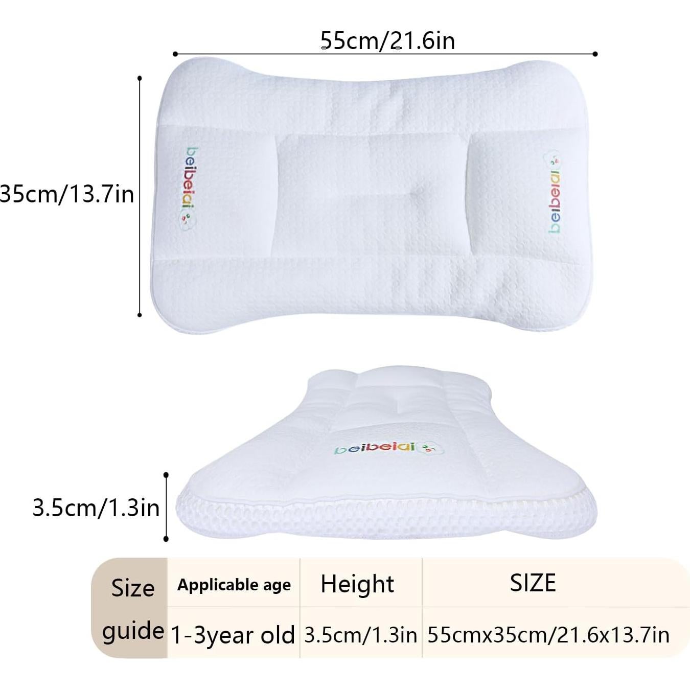 Almohada Ergonómica Hebove para Niños 1-3 Años Lavable