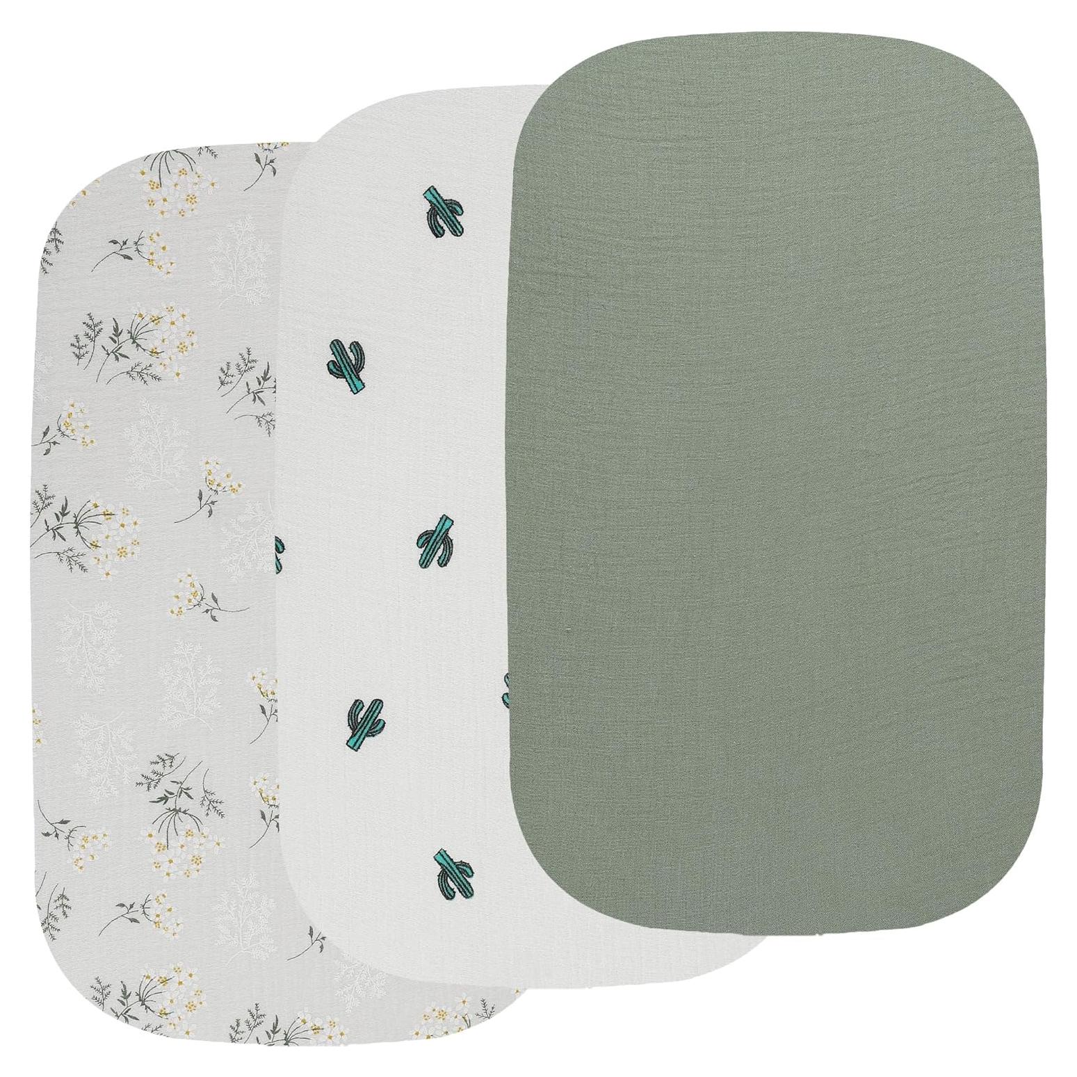 Sábanas de Muselina Onacosht para Cuna Estándar 100% Algodón