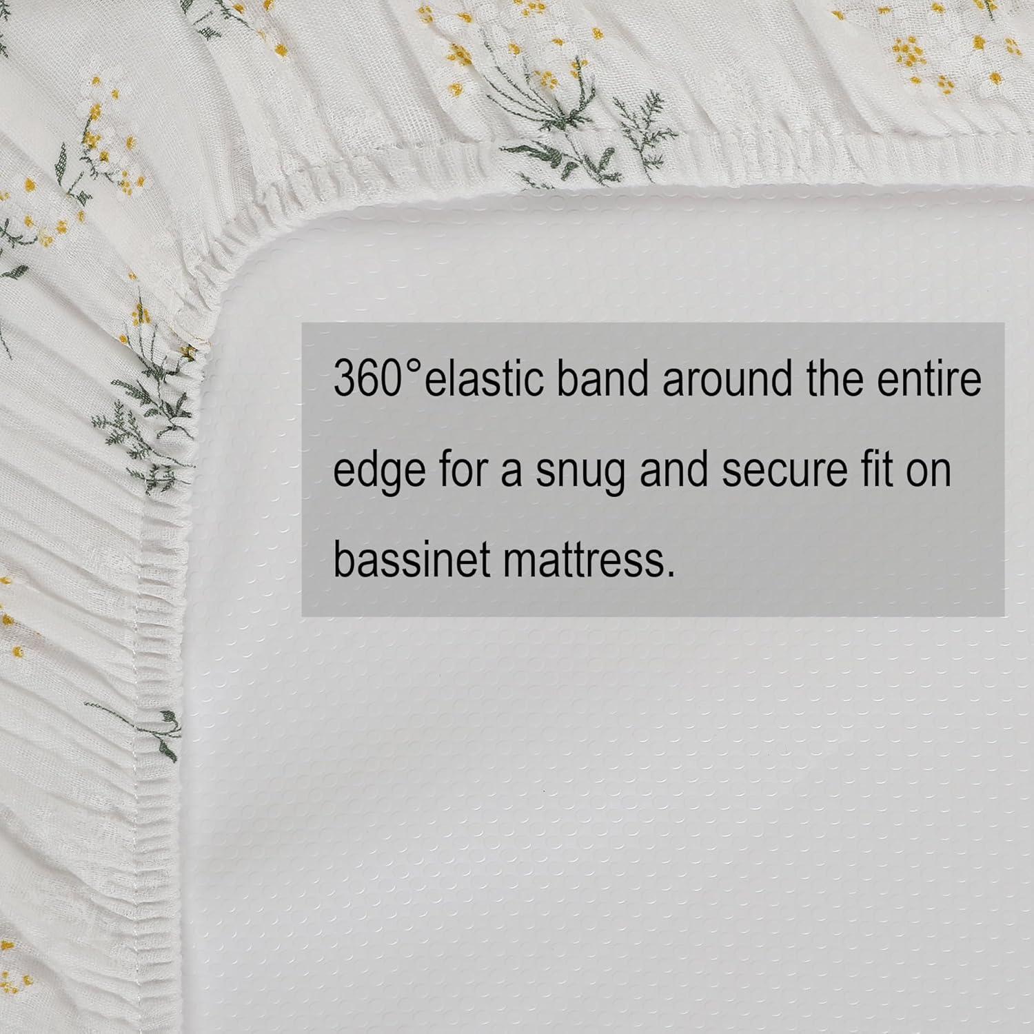 Sábanas de Muselina Onacosht para Cuna Estándar 100% Algodón