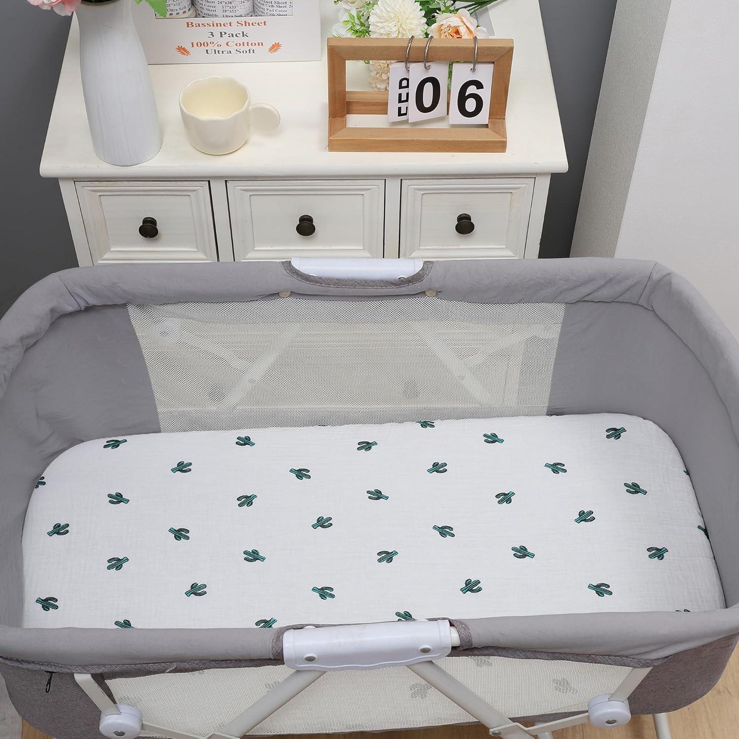 Sábanas de Muselina Onacosht para Cuna Estándar 100% Algodón