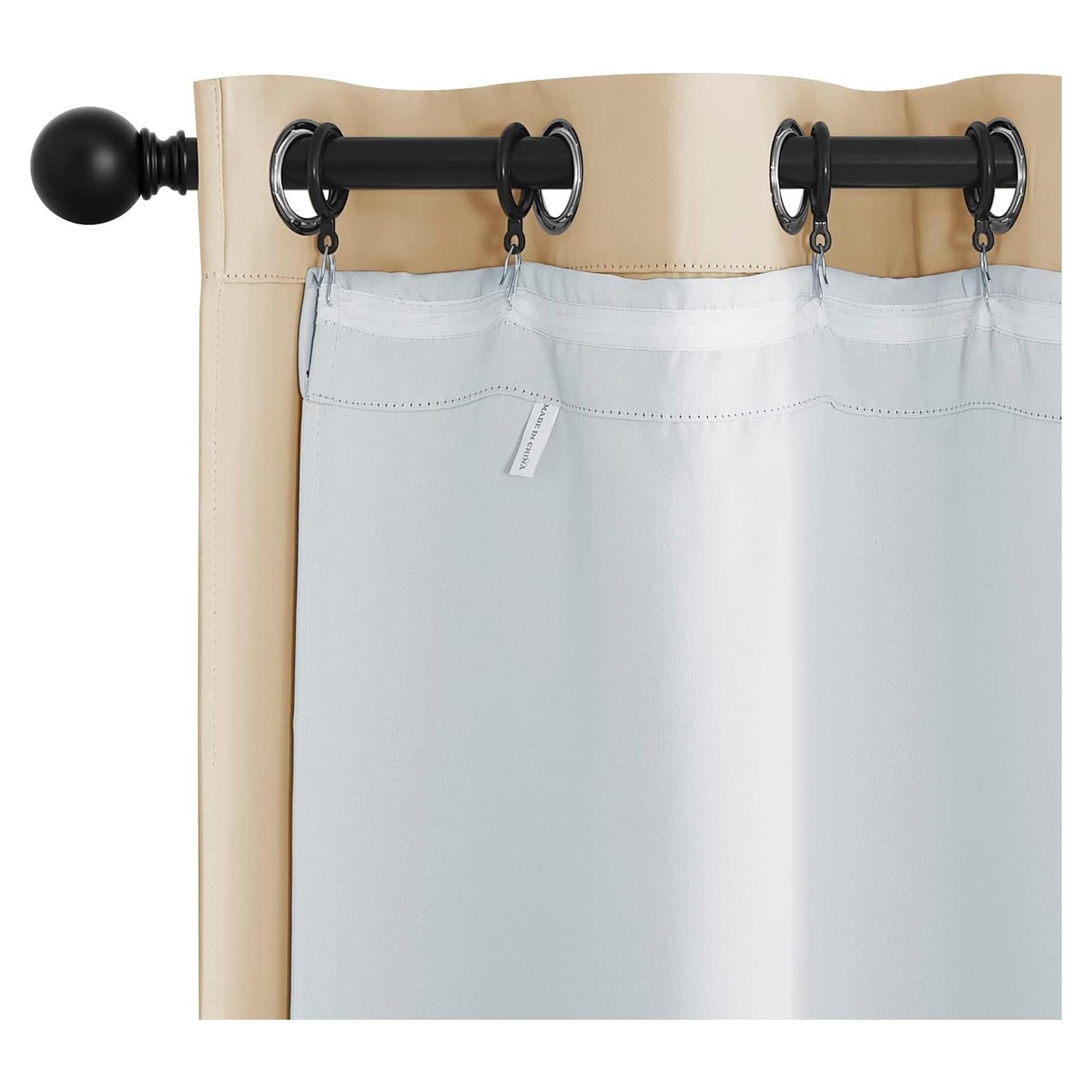 Forros de Cortina Opaca NICETOWN 2 Paneles 27x40 cm Blanco