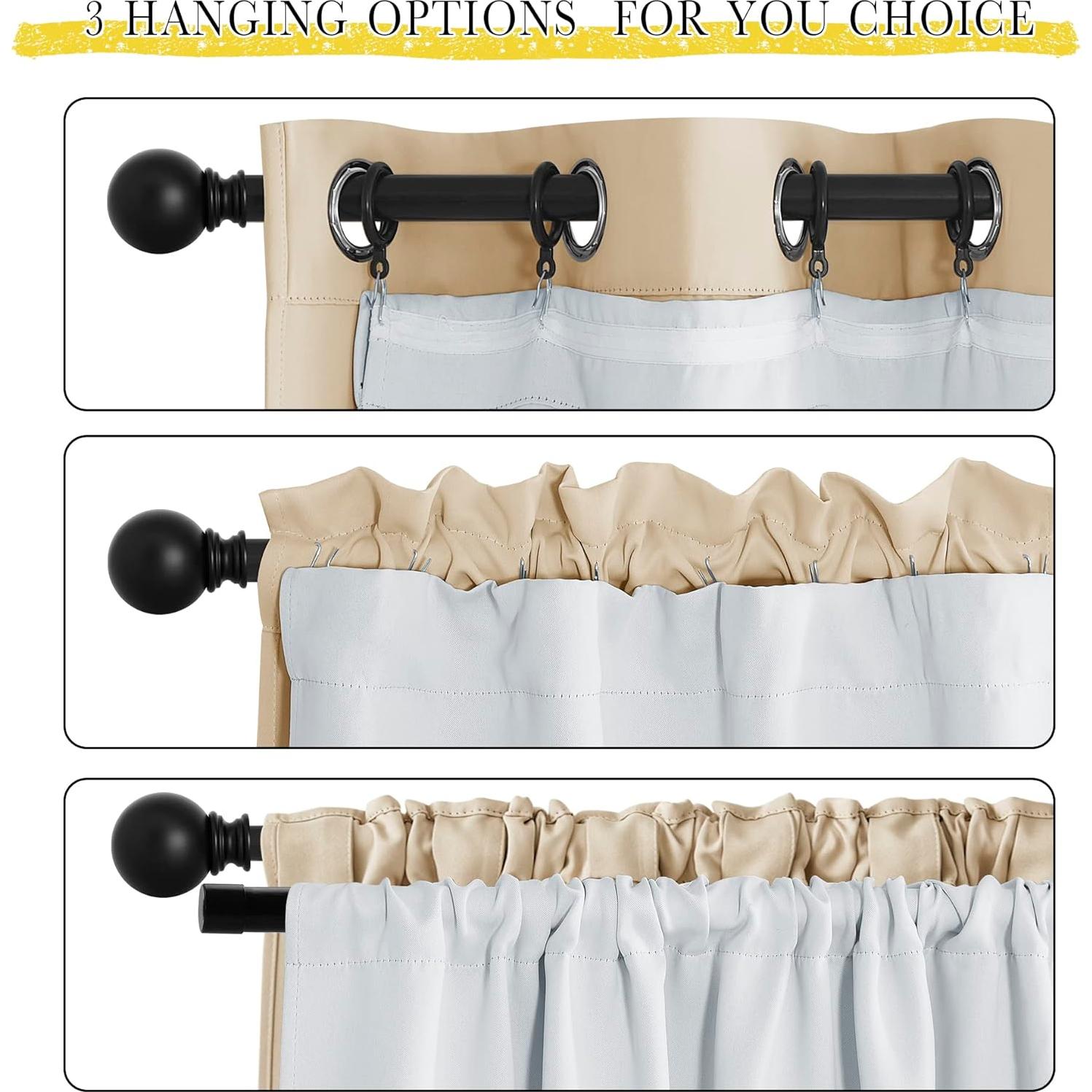 Forros de Cortina Opaca NICETOWN 2 Paneles 27x40 cm Blanco