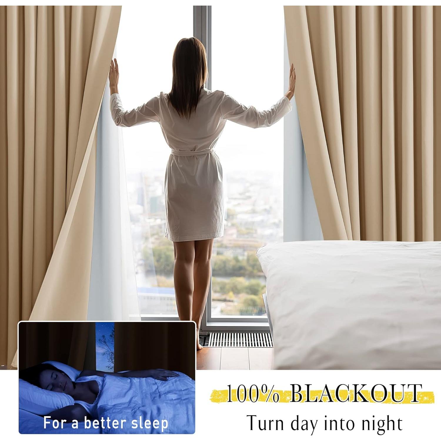 Forros de Cortina Opaca NICETOWN 2 Paneles 27x40 cm Blanco