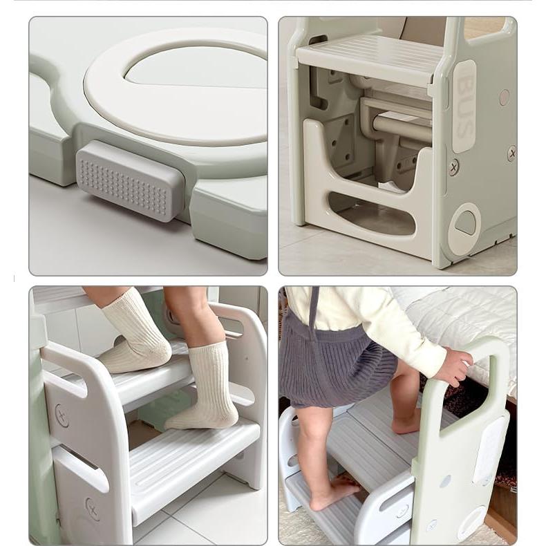 Taburete Escalón Plegable UNICOO Verde Pastel 2-en-1