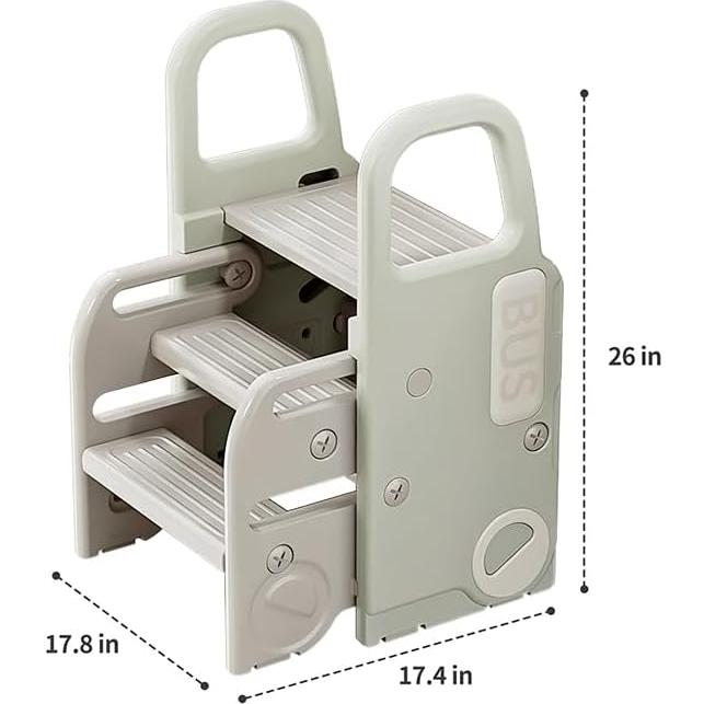 Taburete Escalón Plegable UNICOO Verde Pastel 2-en-1