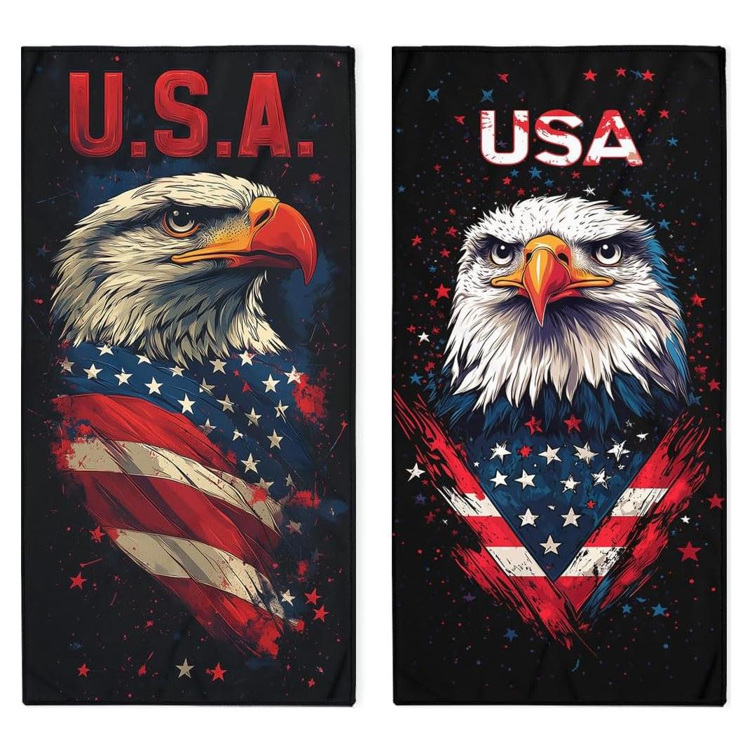 Juego de 2 Toallas de Mano HLDBS Bandera Americana 36x72 cm
