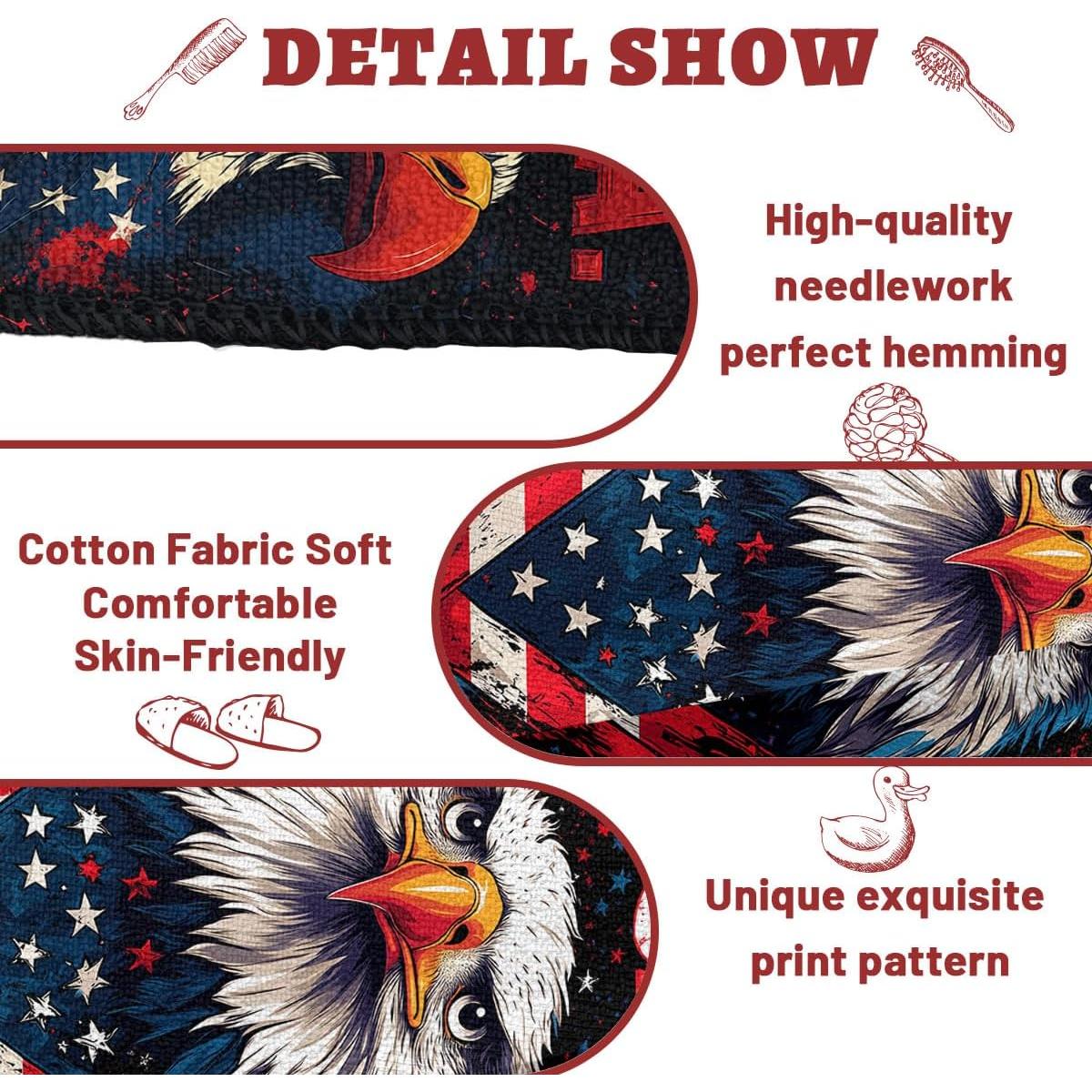 Juego de 2 Toallas de Mano HLDBS Bandera Americana 36x72 cm