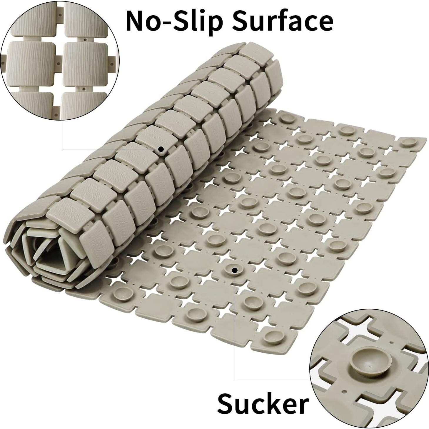 Alfombra de Ducha Antideslizante BEMISO 85x40 cm Beige