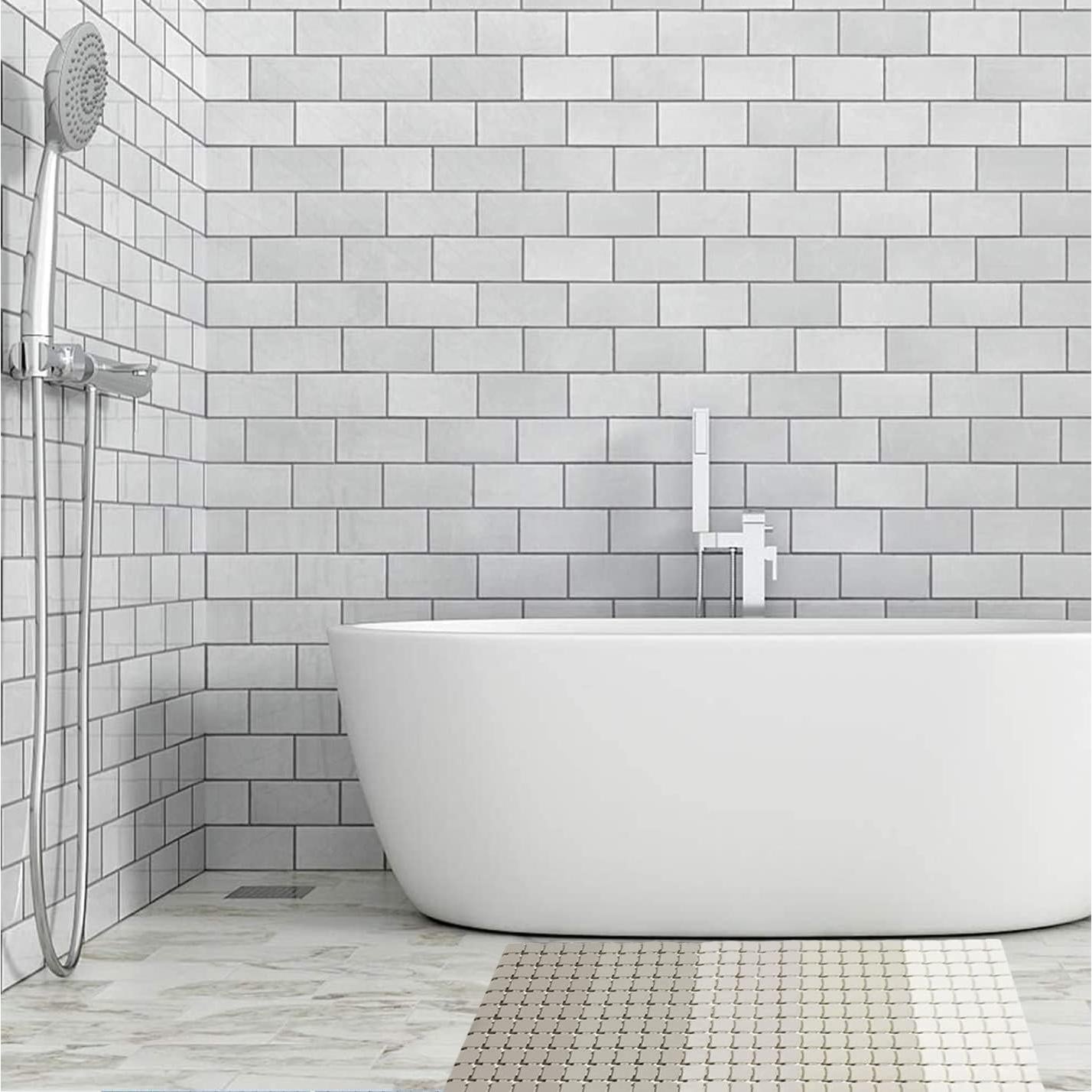 Alfombra de Ducha Antideslizante BEMISO 85x40 cm Beige