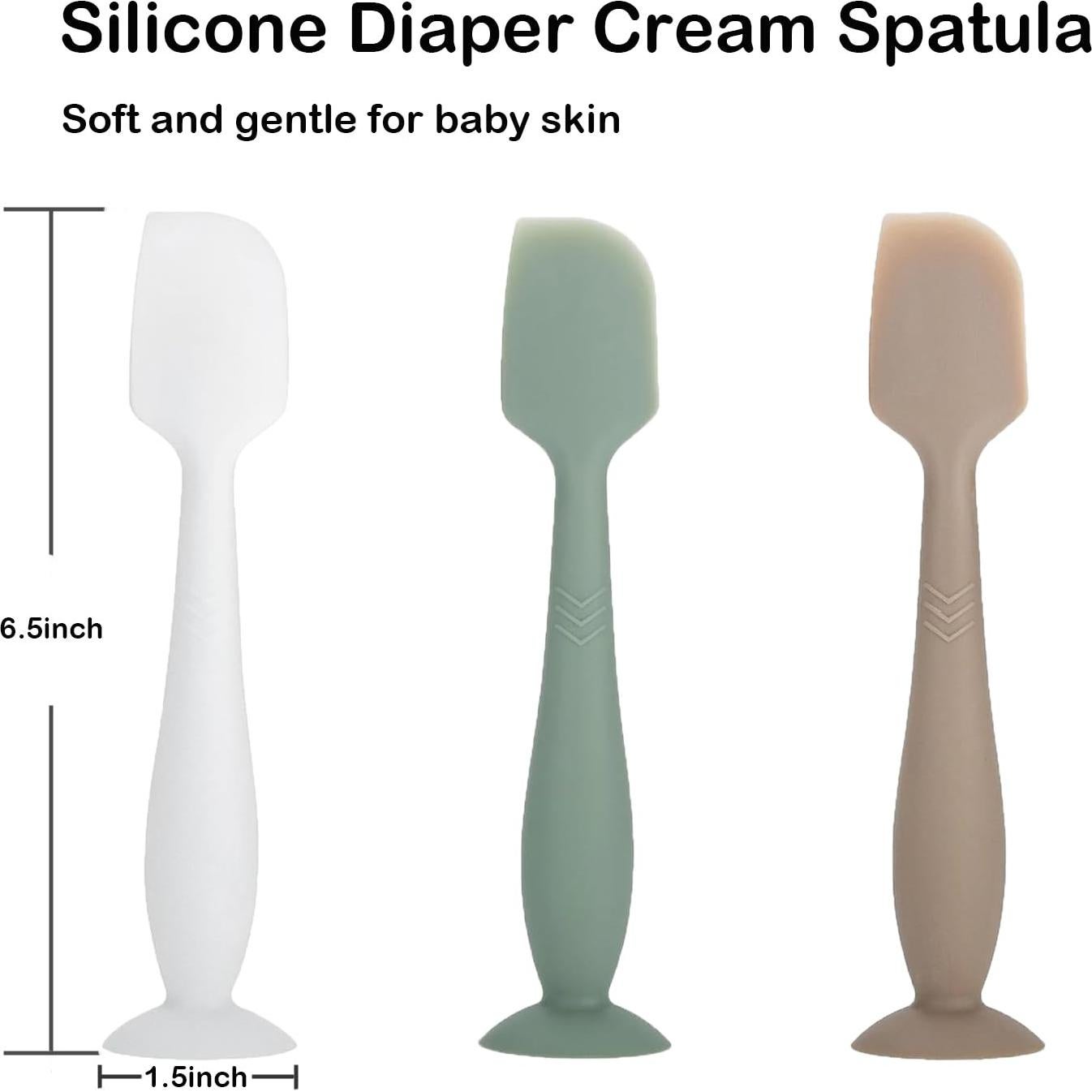 Paquete de 3 Espátulas para Crema de Pañal ROXANEPIG - Silicona Suave