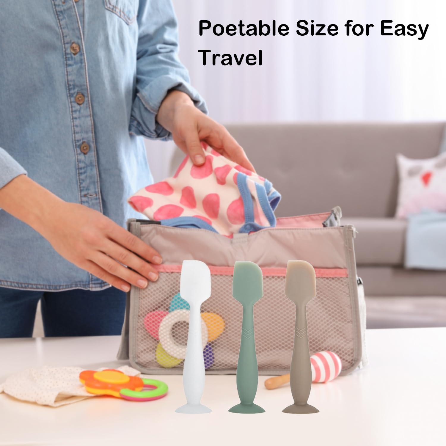 Paquete de 3 Espátulas para Crema de Pañal ROXANEPIG - Silicona Suave