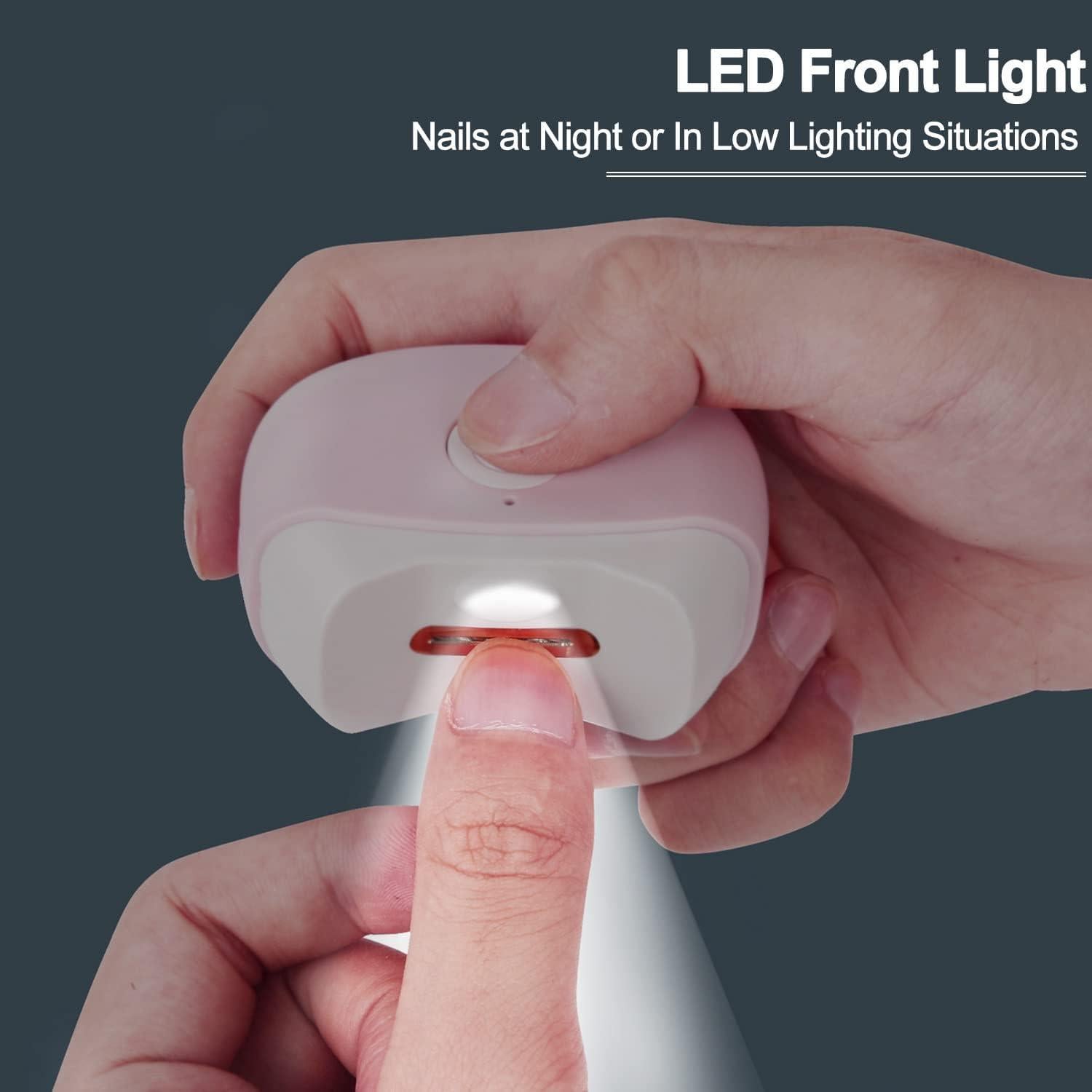 Cortador de Uñas Eléctrico SCAIKTIG Rosa 2 Velocidades LED