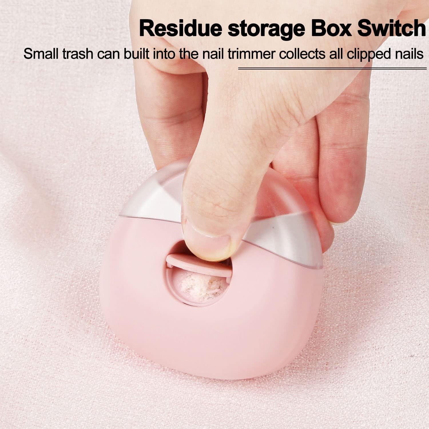 Cortador de Uñas Eléctrico SCAIKTIG Rosa 2 Velocidades LED