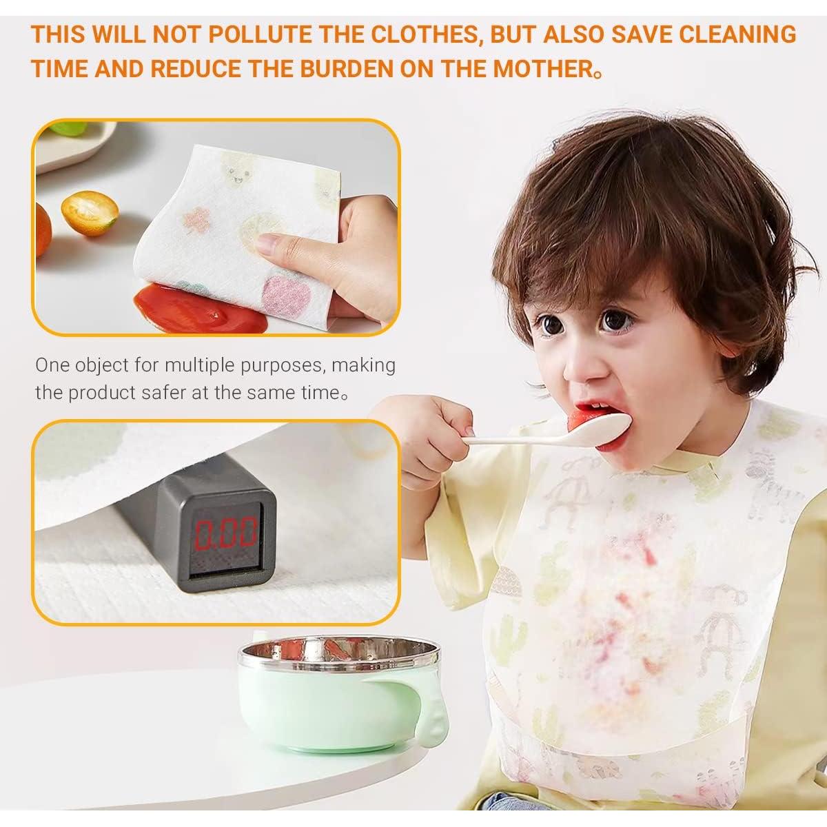 Baberos Desechables para Bebés 30 Pcs - Suaves y a Prueba de Fugas