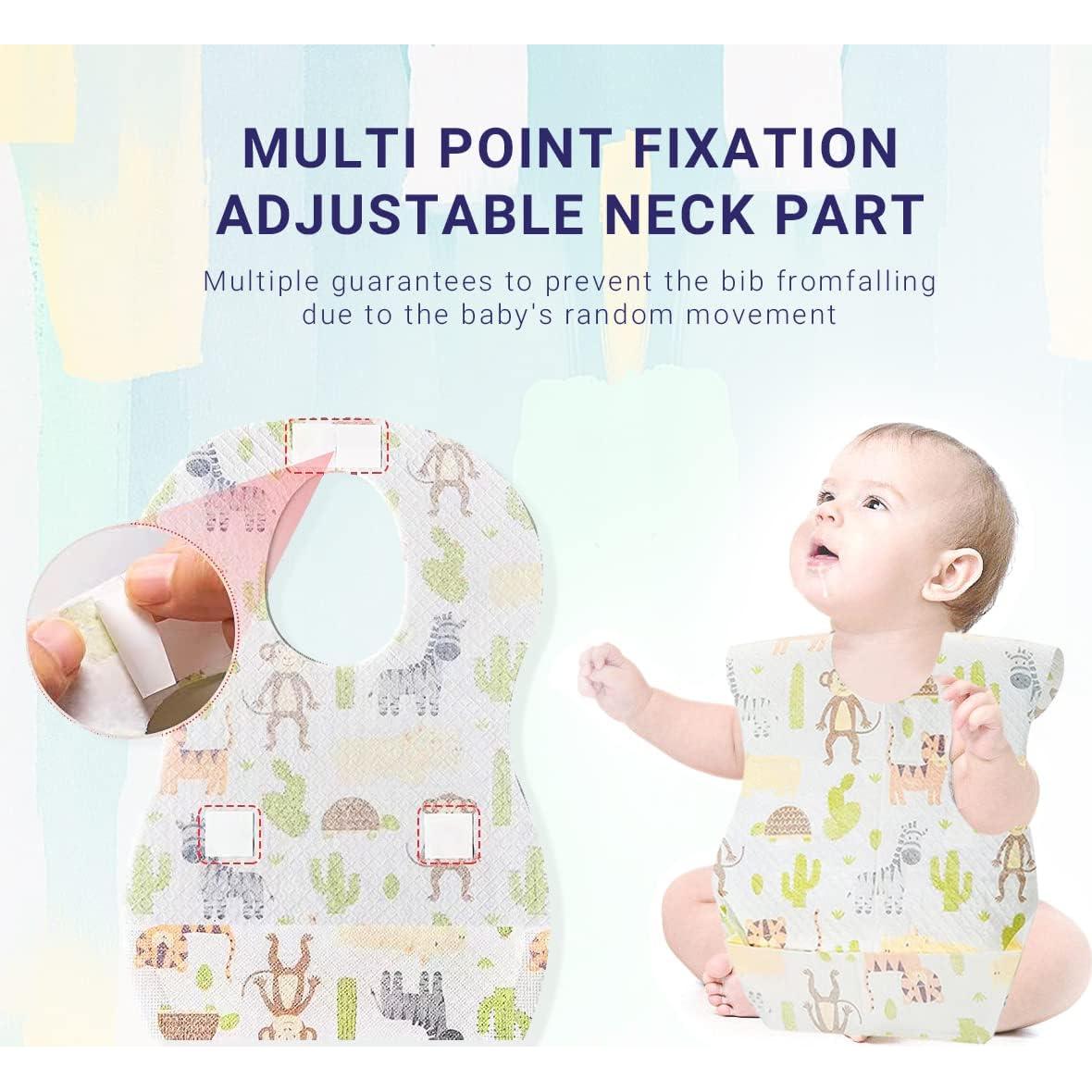 Baberos Desechables para Bebés 30 Pcs - Suaves y a Prueba de Fugas