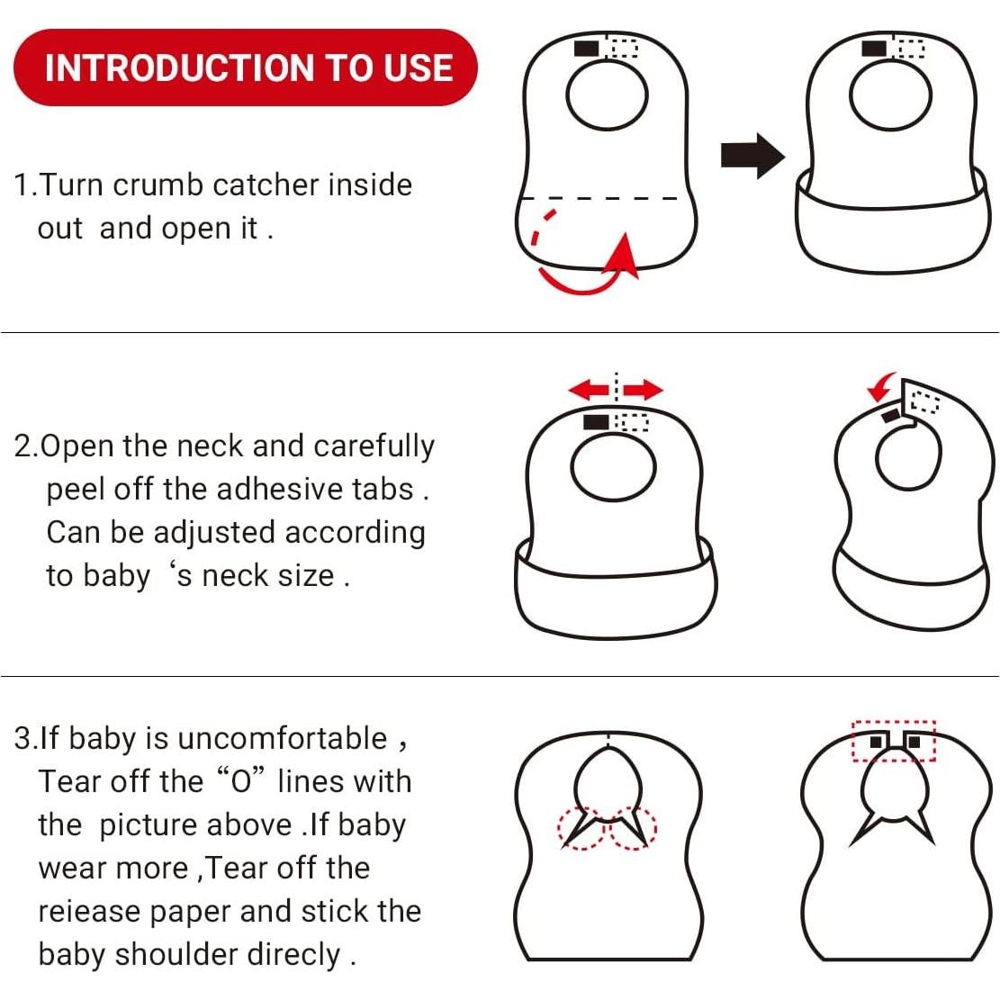Baberos Desechables para Bebés 30 Pcs - Suaves y a Prueba de Fugas