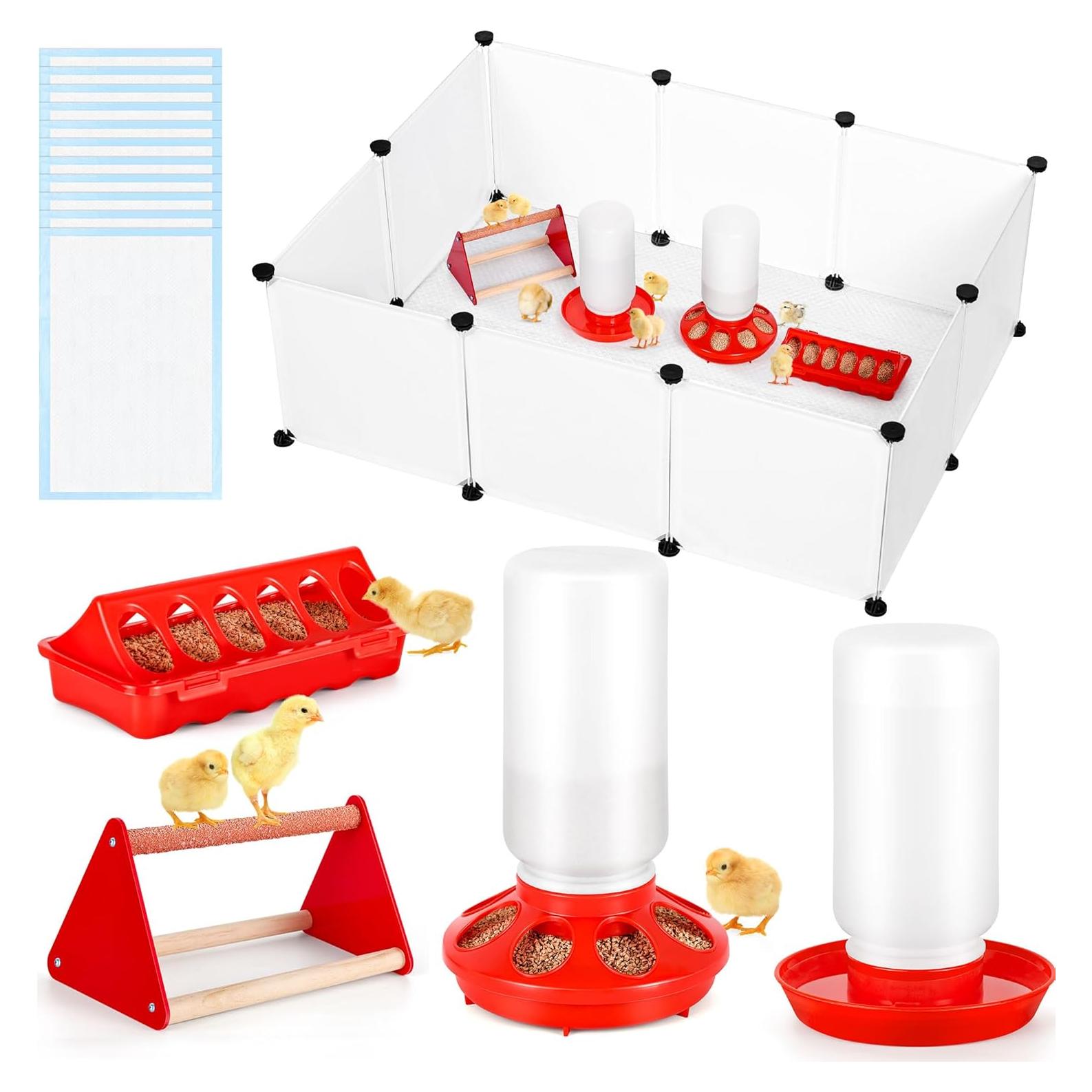 Kit de Cría para Pollitos POMINEL - Comedero, Bebedero y Perchero