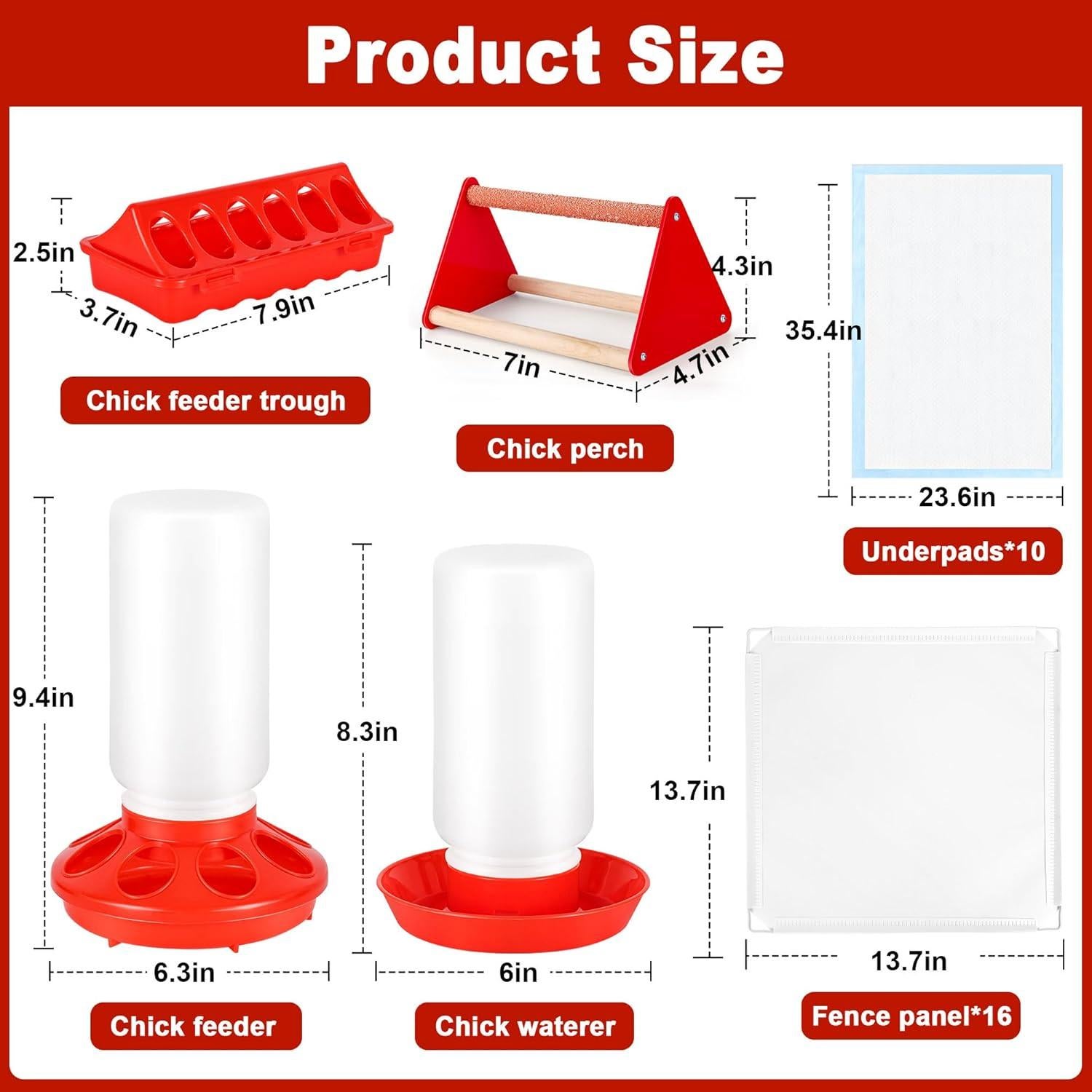 Kit de Cría para Pollitos POMINEL - Comedero, Bebedero y Perchero