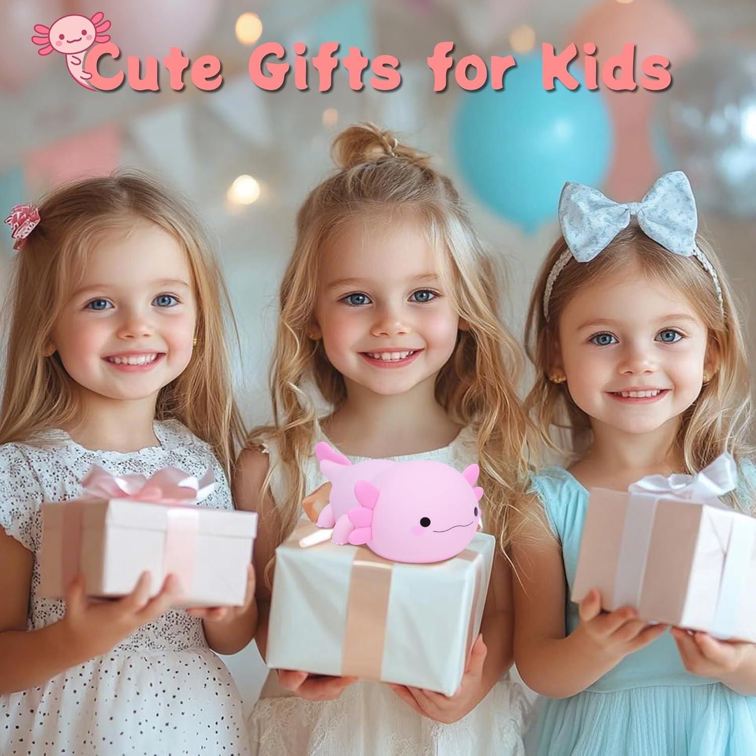 Luz Nocturna Axolote YuanDian Silicona 17cm Regalo Infantil