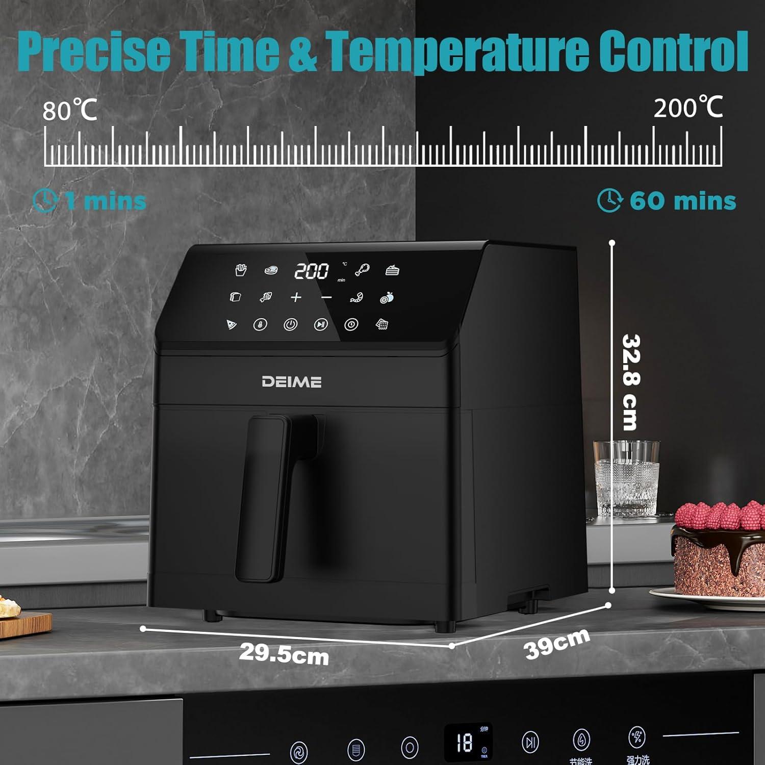 Freidora de Aire DEIME 6L 1700W 12 en 1 Antiadherente