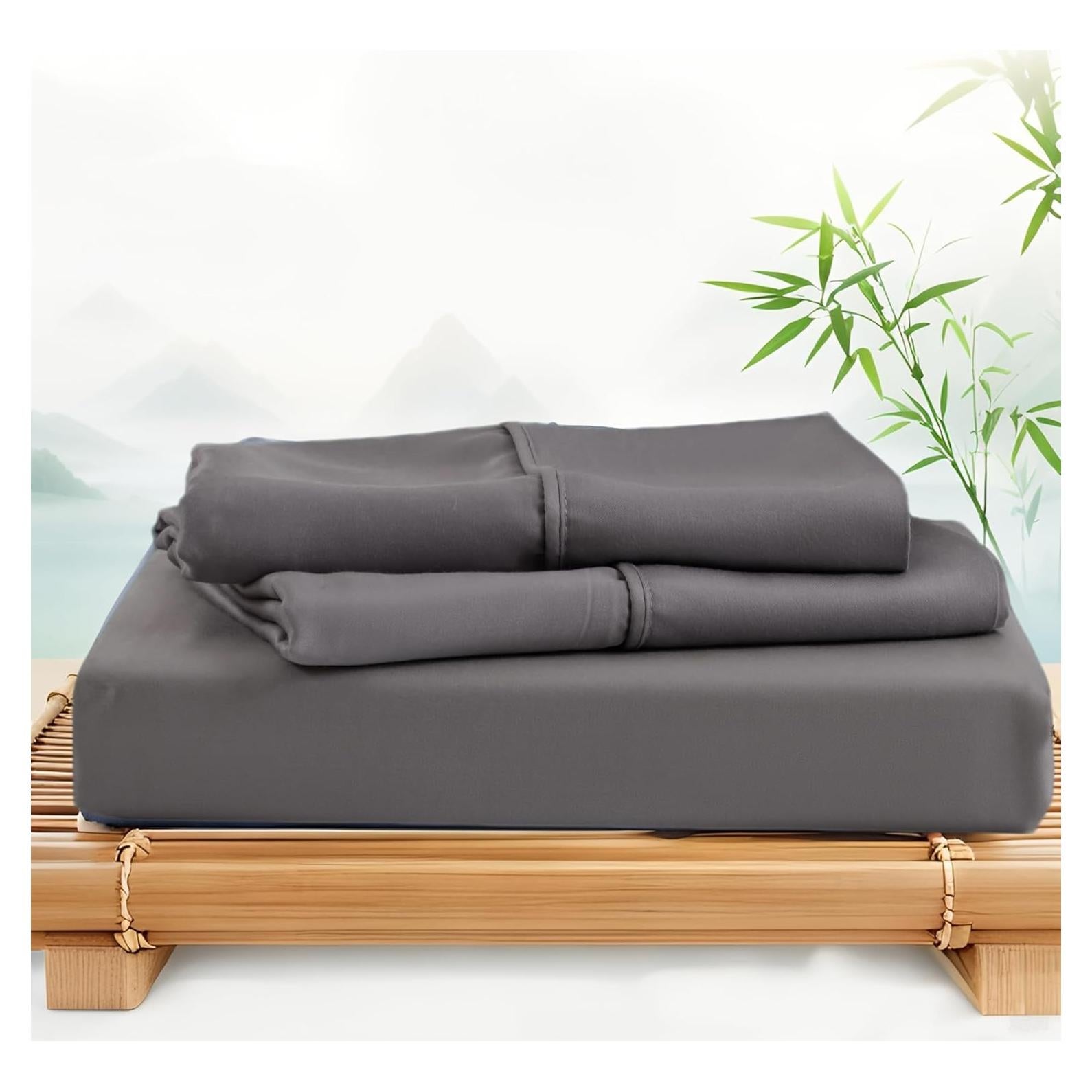 Juego de Sábanas King SilkWings 100% Viscosa Bambú 3pcs Gris