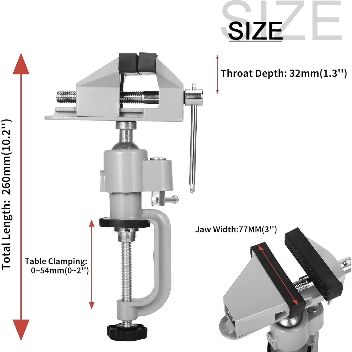 Morsa Universal Giratoria 3" Baiwen 360° Inclinación 45°