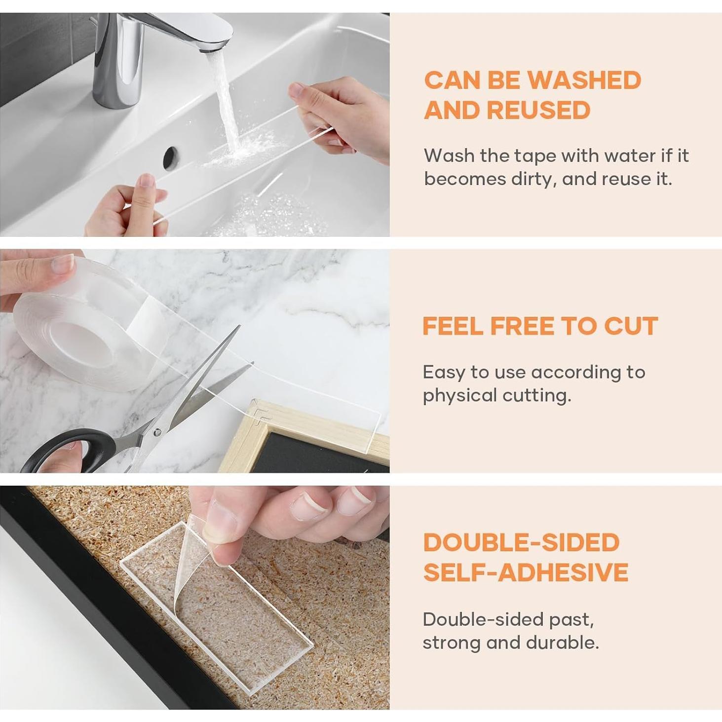 Cinta Doble Cara FlyCoco 3m Resistente Transparente Reutilizable