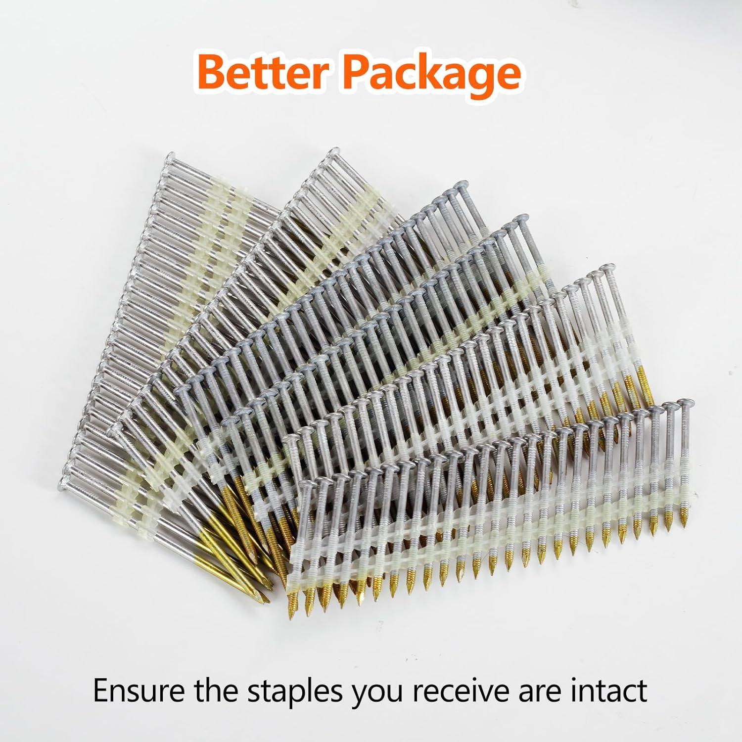 Clavos de Enmarcado Galvanizados 2.5" 700 Pcs para Clavadora