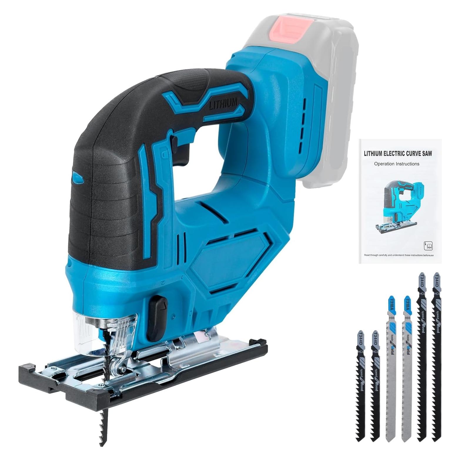 Sierra de calar eléctrica Gibxiyza 750W 18V inalámbrica con 6 hojas