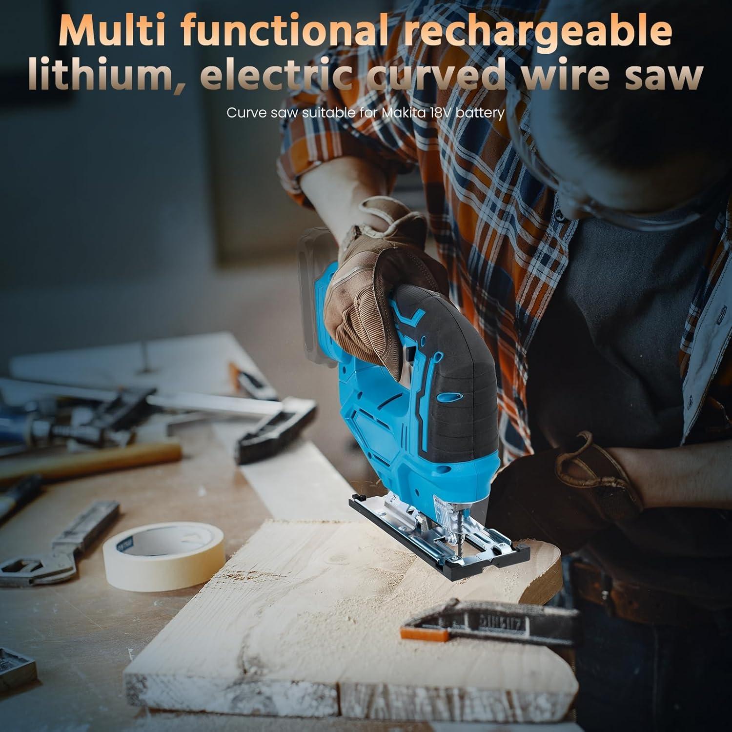 Sierra de calar eléctrica Gibxiyza 750W 18V inalámbrica con 6 hojas