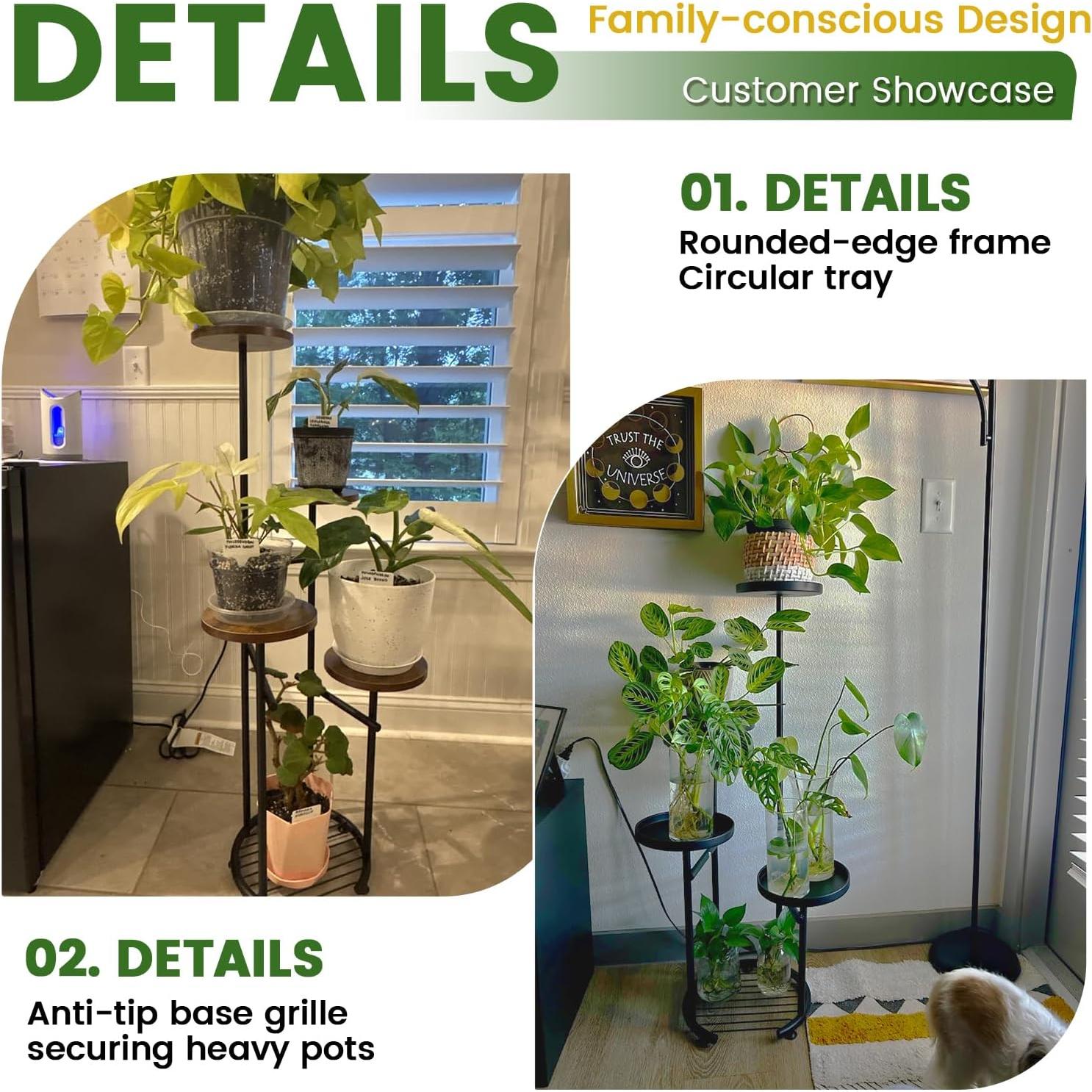 Soporte de Plantas TOSKING 5 Niveles Redondo 95.8cm Negro