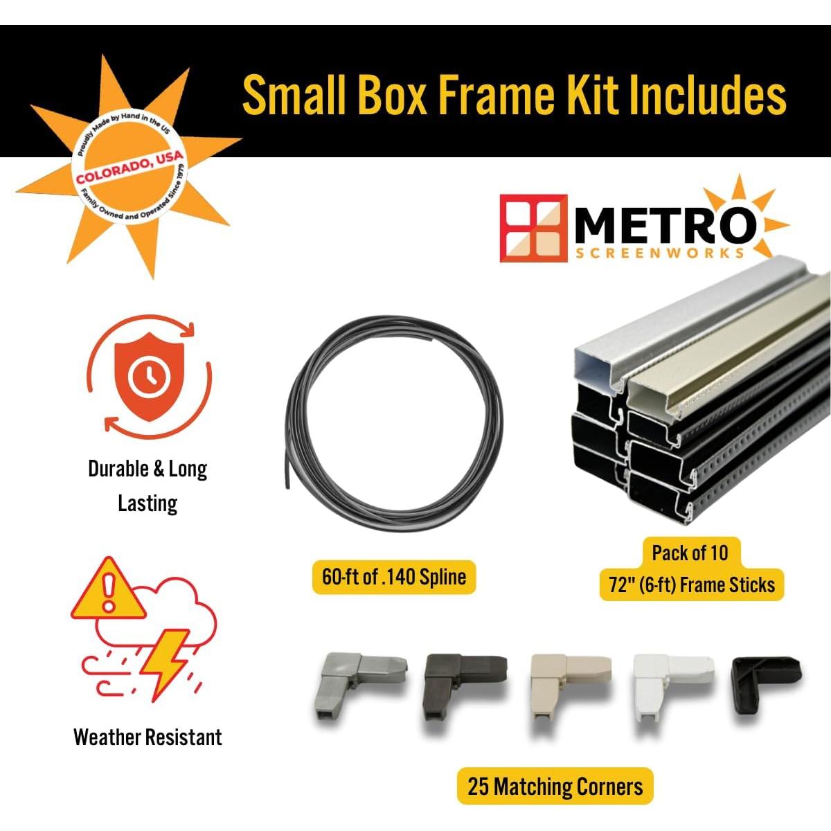 Kit de Marco de Pantalla para Ventana Pequeña Metro Screenworks - Almendra, 10 Varillas 182.88 cm
