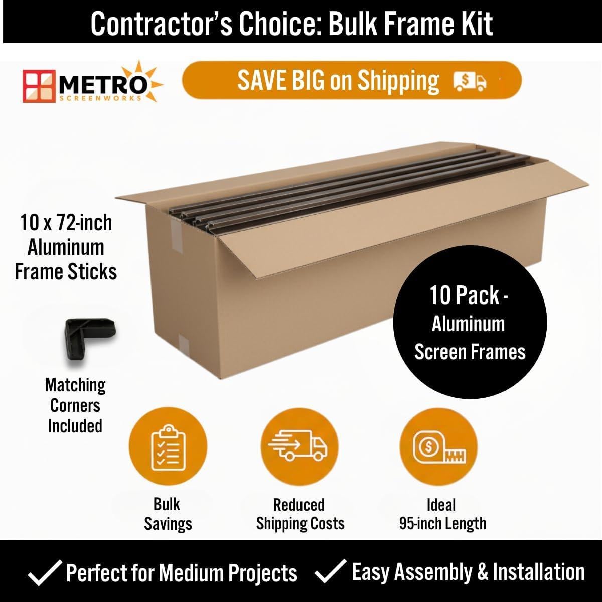 Kit de Marco de Pantalla para Ventana Pequeña Metro Screenworks - Almendra, 10 Varillas 182.88 cm