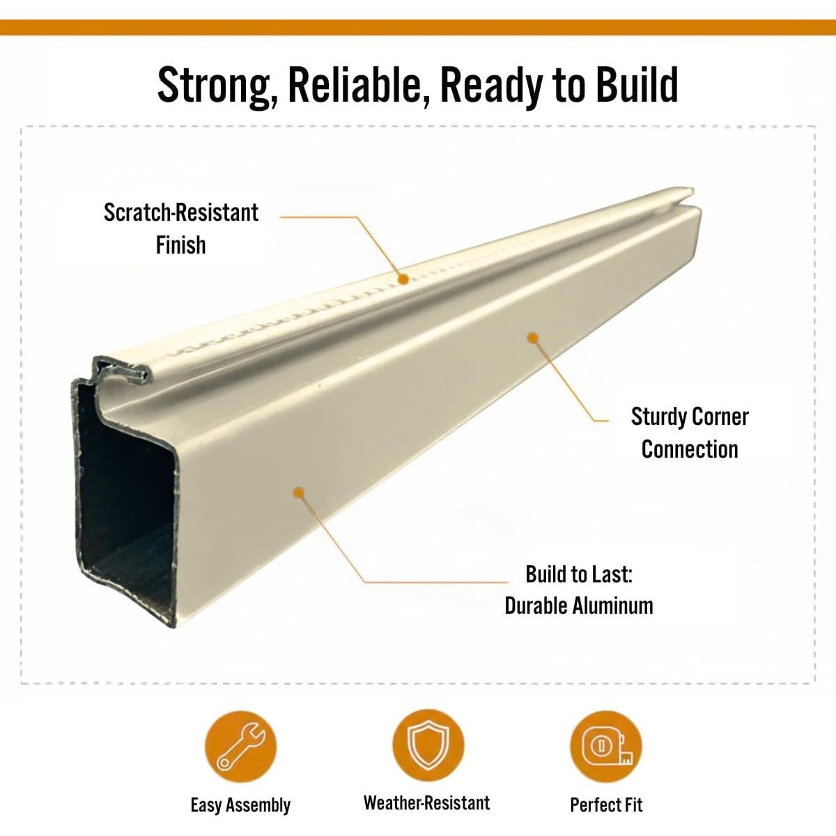 Kit de Marco de Pantalla para Ventana Pequeña Metro Screenworks - Almendra, 10 Varillas 182.88 cm