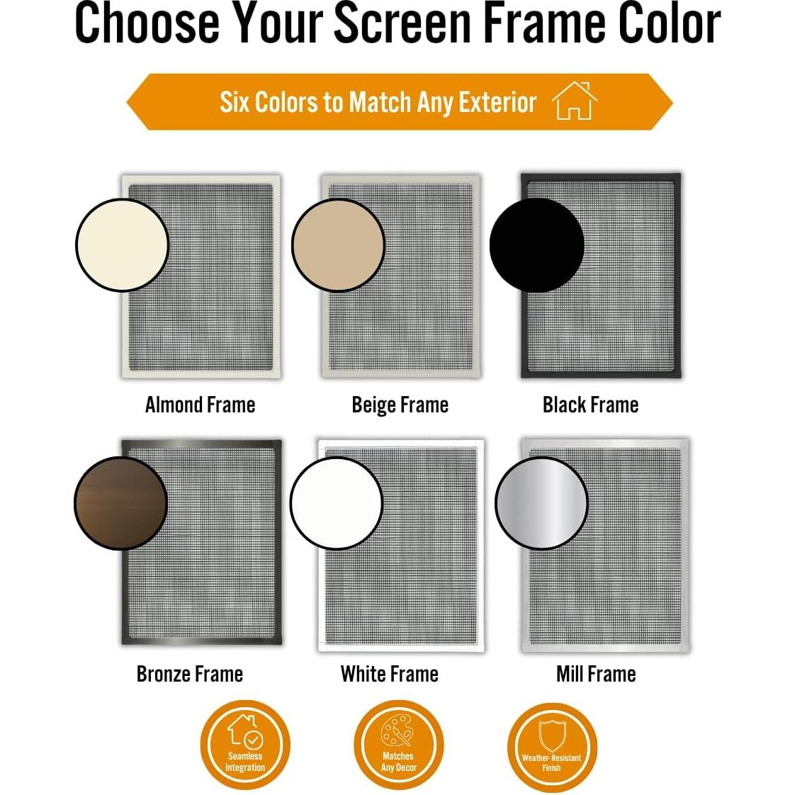 Kit de Marco de Pantalla para Ventana Pequeña Metro Screenworks - Almendra, 10 Varillas 182.88 cm