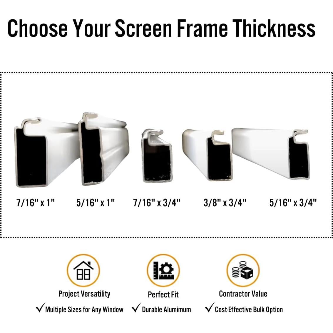 Kit de Marco de Pantalla para Ventana Pequeña Metro Screenworks - Almendra, 10 Varillas 182.88 cm