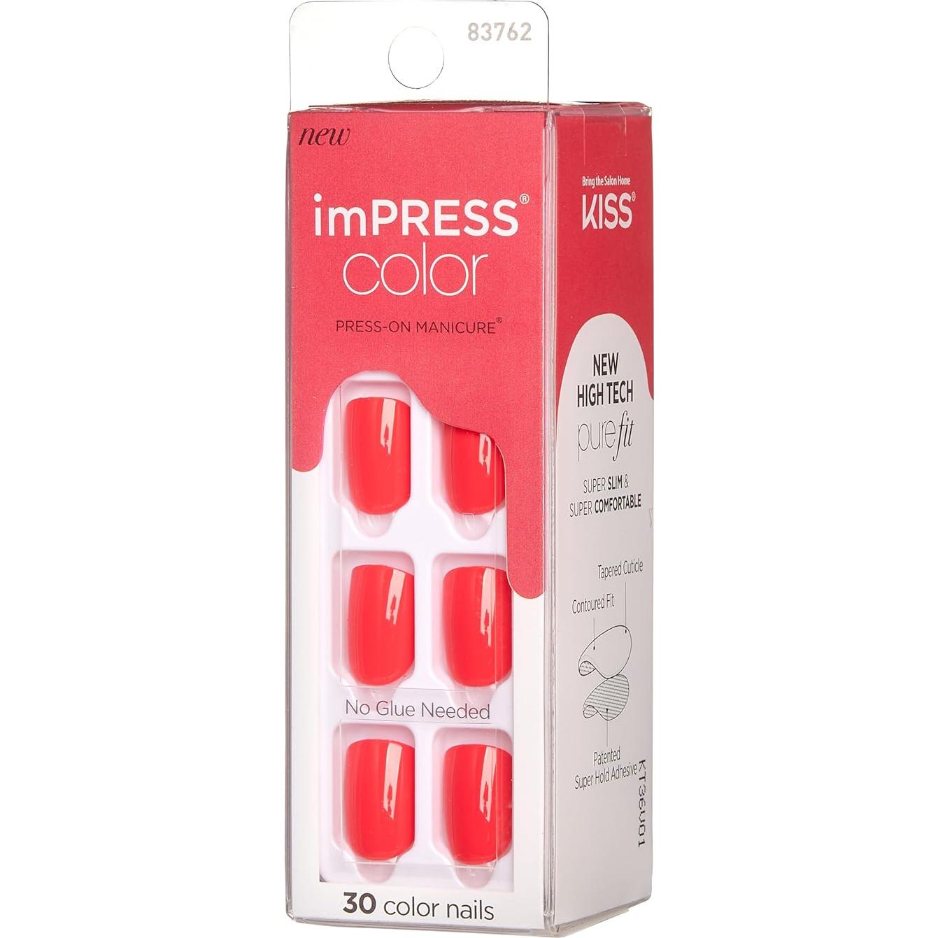 KISS imPRESS Manicura Press-On Gel Corally Crazy 30 Uñas