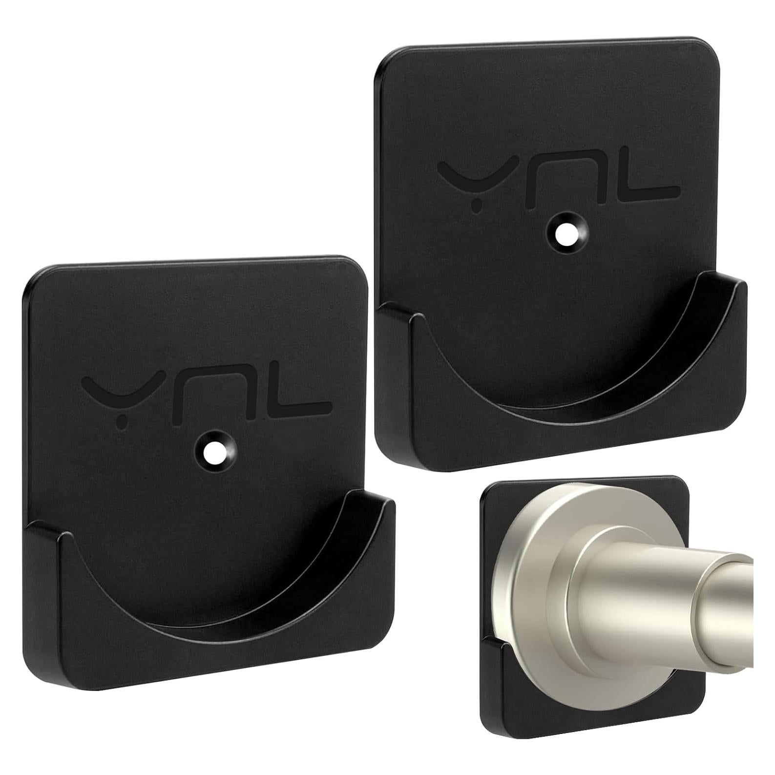 Soportes Adhesivos para Varilla de Ducha YNL - 2 Piezas, Negro