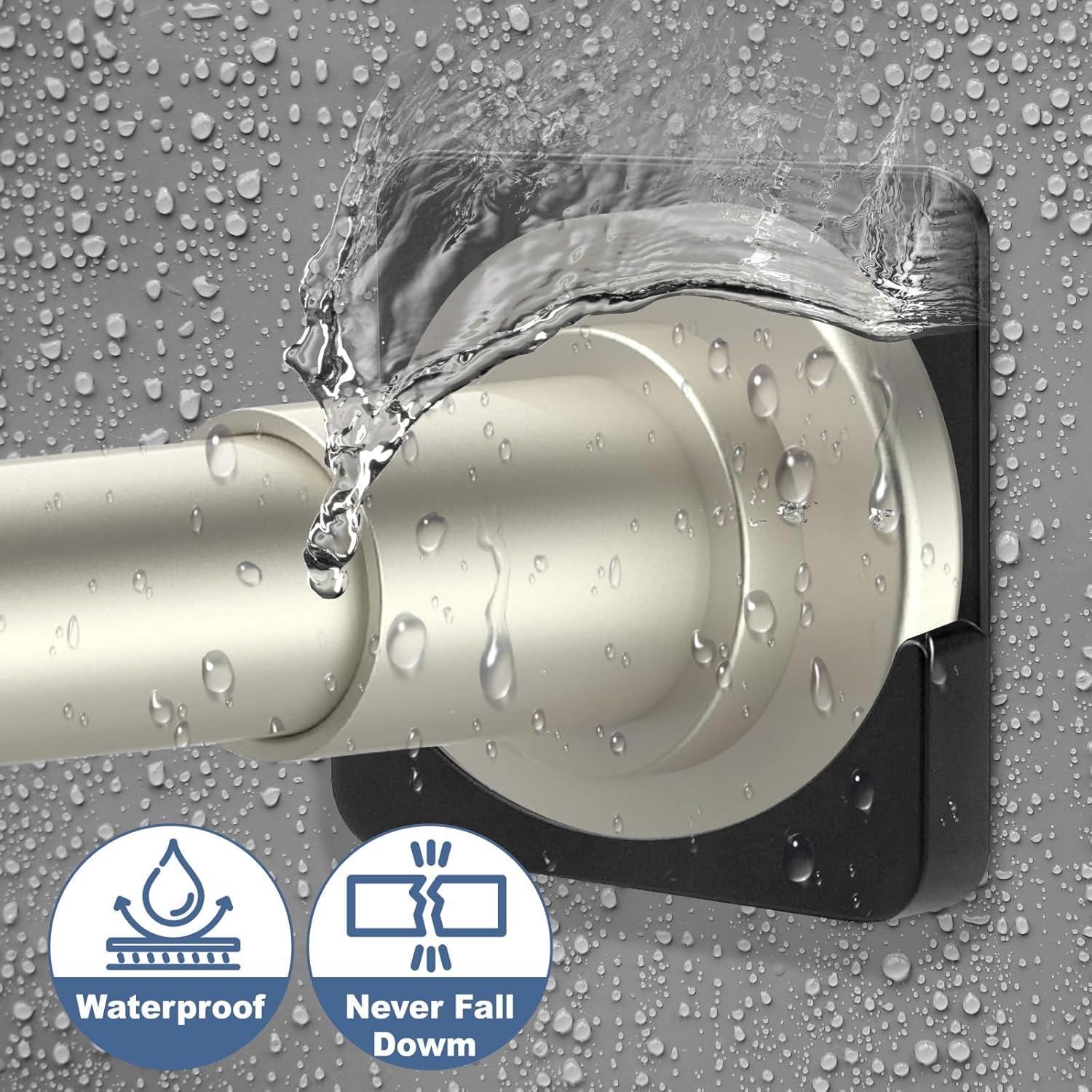 Soportes Adhesivos para Varilla de Ducha YNL - 2 Piezas, Negro