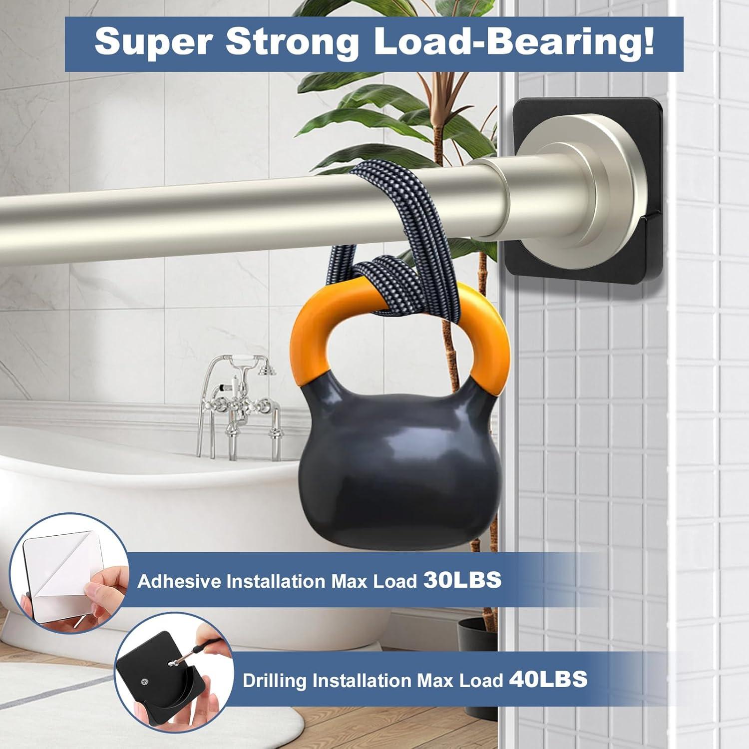 Soportes Adhesivos para Varilla de Ducha YNL - 2 Piezas, Negro