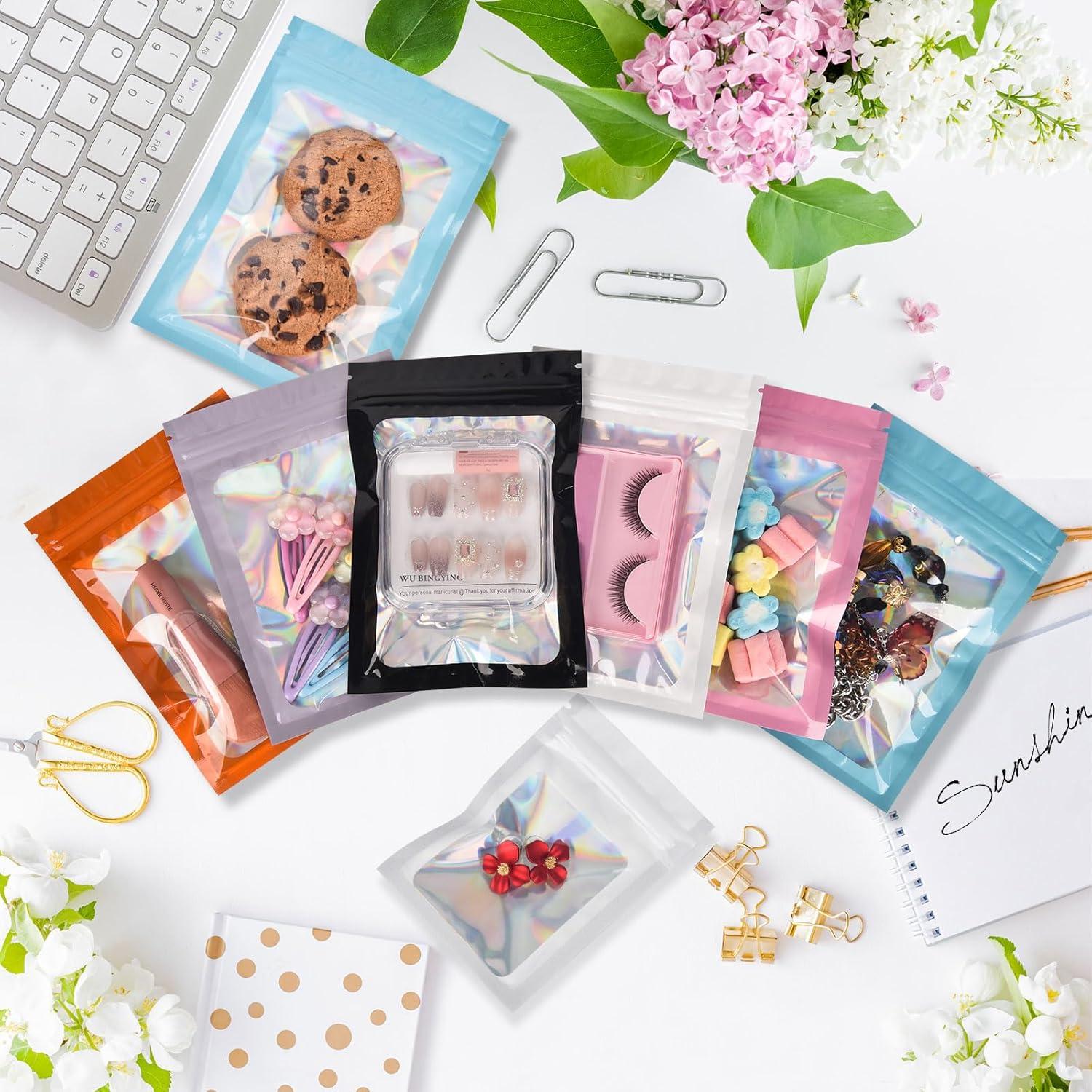 120 Bolsas Mylar Reutilizables Olores ODDIER 6.7x9.7cm Holográficas