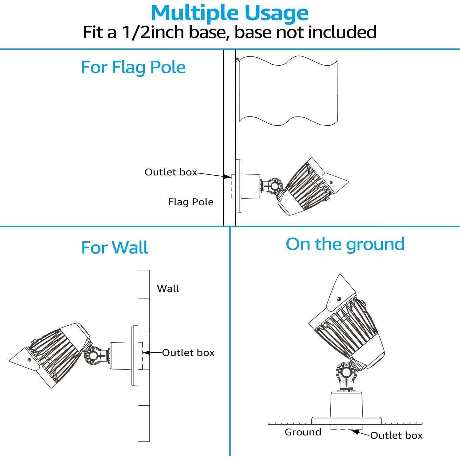 Lámpara de Inundación LED LEONLITE 40W 4880LM 3CCT Resistente