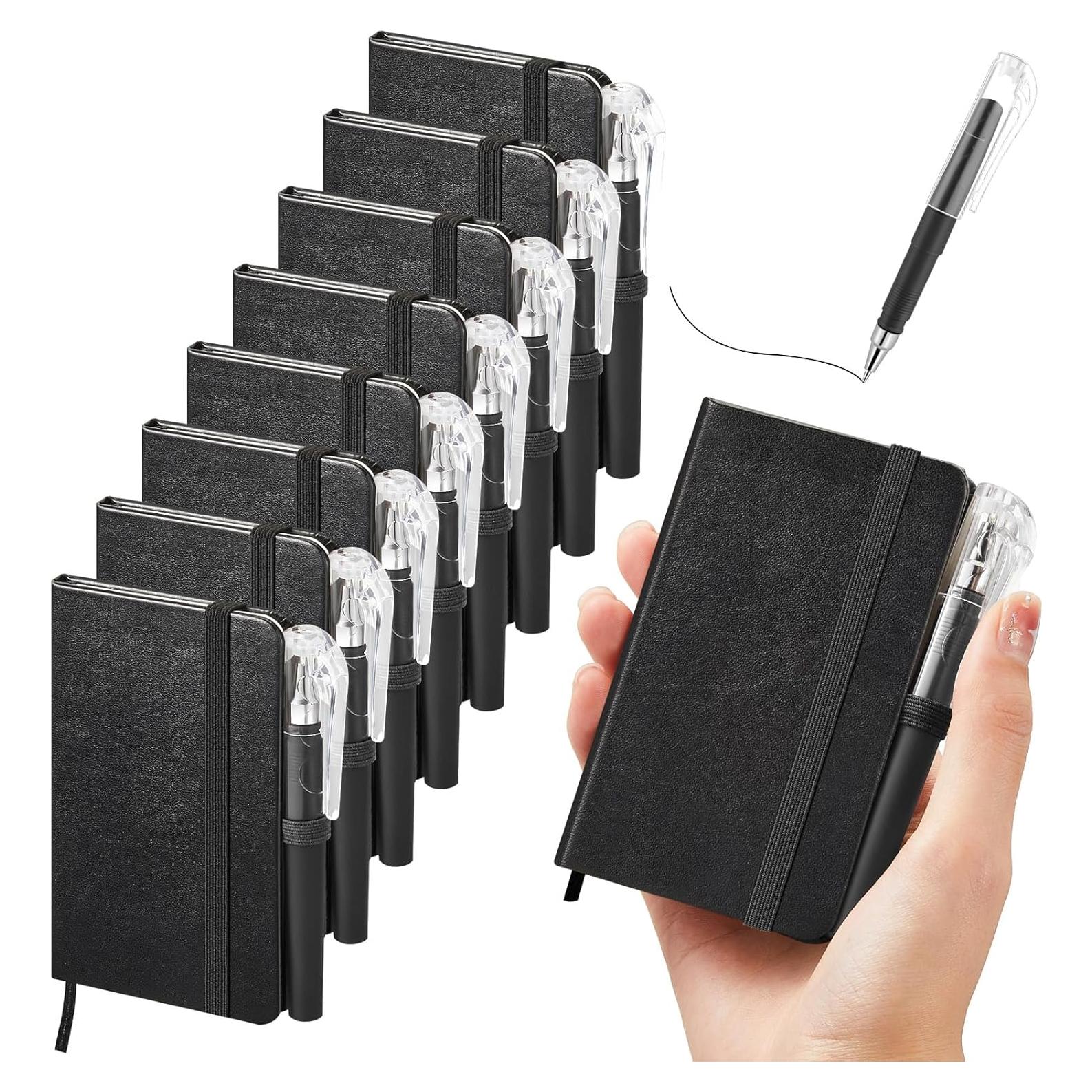 Set 16 Piezas: 8 Cuadernos de Cuero y 8 Bolígrafos Qeeenar