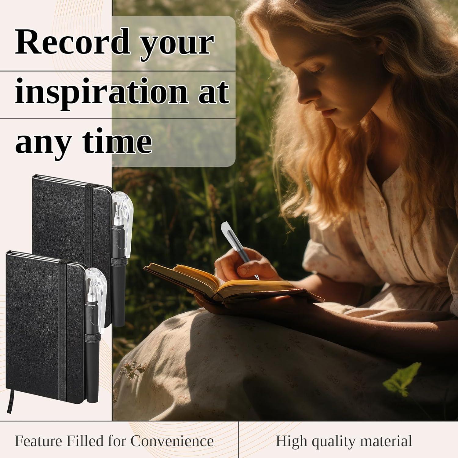 Set 16 Piezas: 8 Cuadernos de Cuero y 8 Bolígrafos Qeeenar