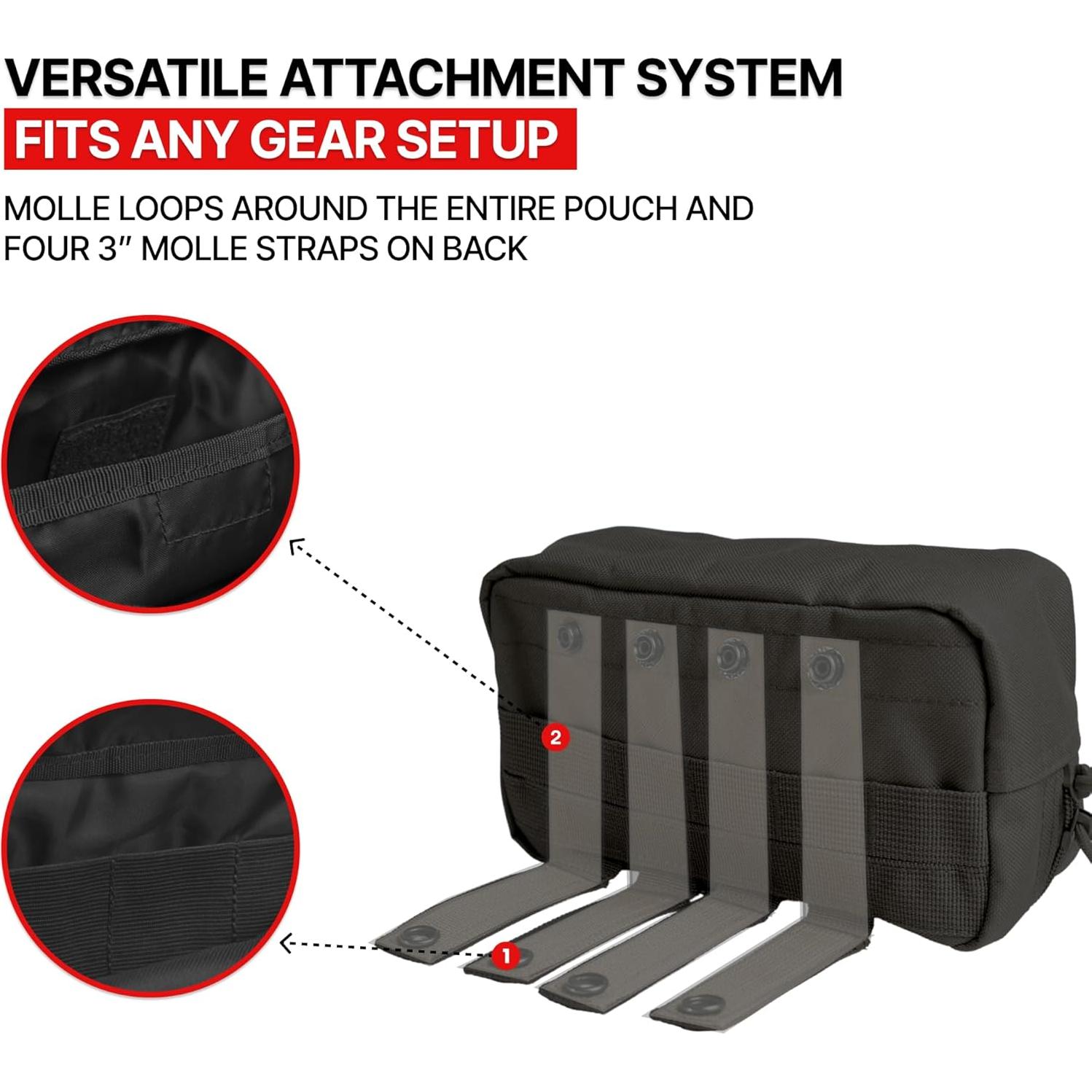 Bolsa de Cintura Molle Orca Tactical Negra 22.86x12.7cm