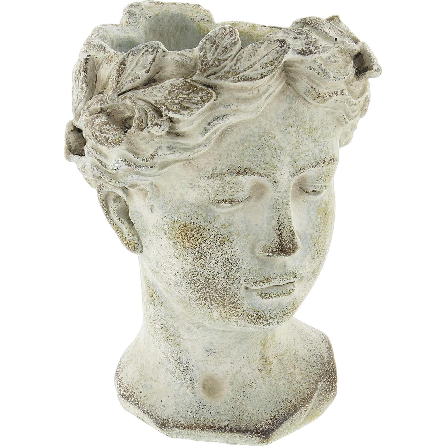 Macetero de Cemento Estilo Griego Romano Distinctive Designs 23cm