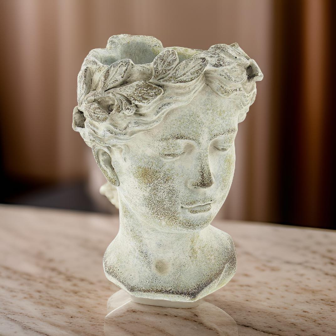 Macetero de Cemento Estilo Griego Romano Distinctive Designs 23cm
